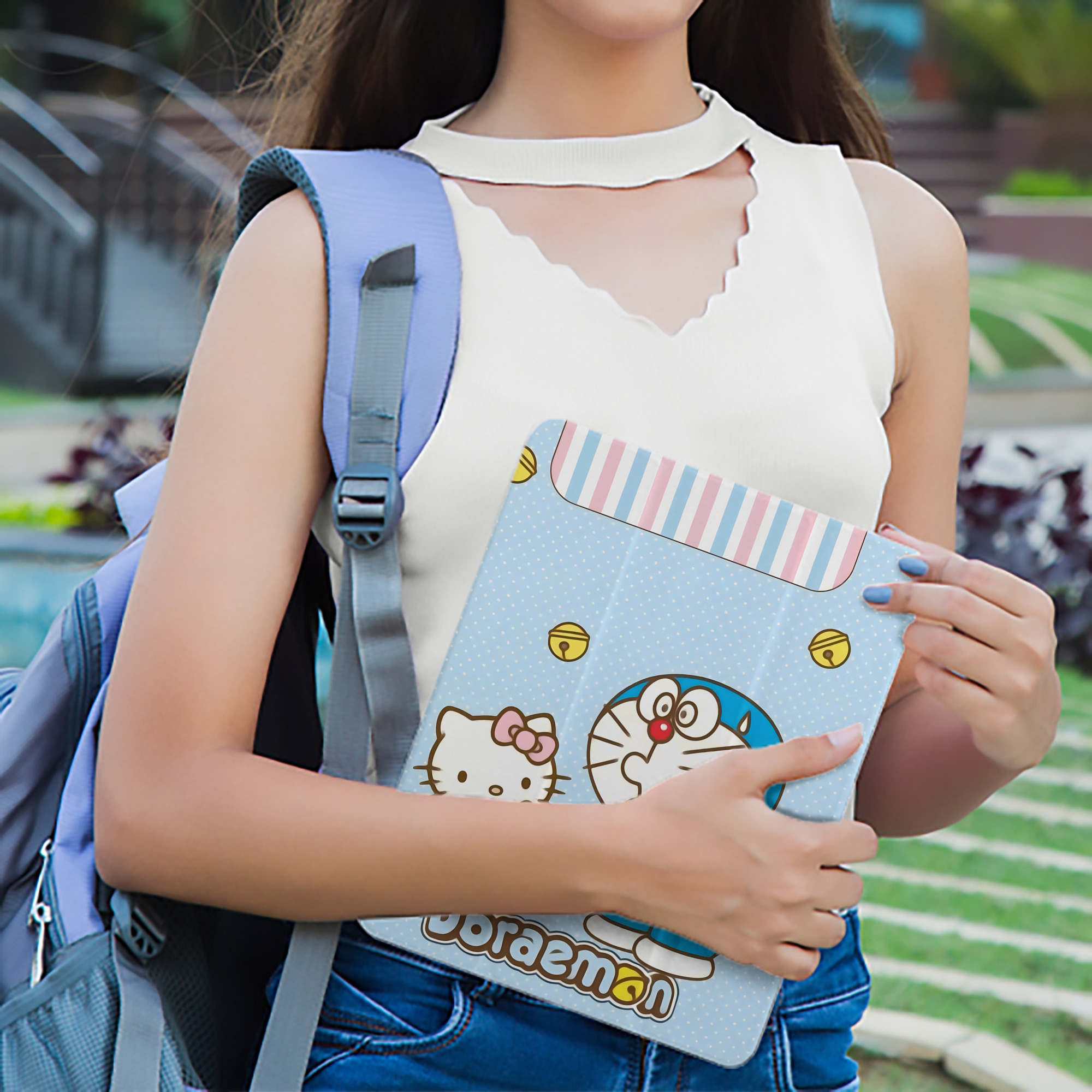 ドラえもん Doraemon IPad ケース ペン収納付き 三つ折りスタンド PUレザー×シリコン 対応機種9.5/10.5/10.9インチ