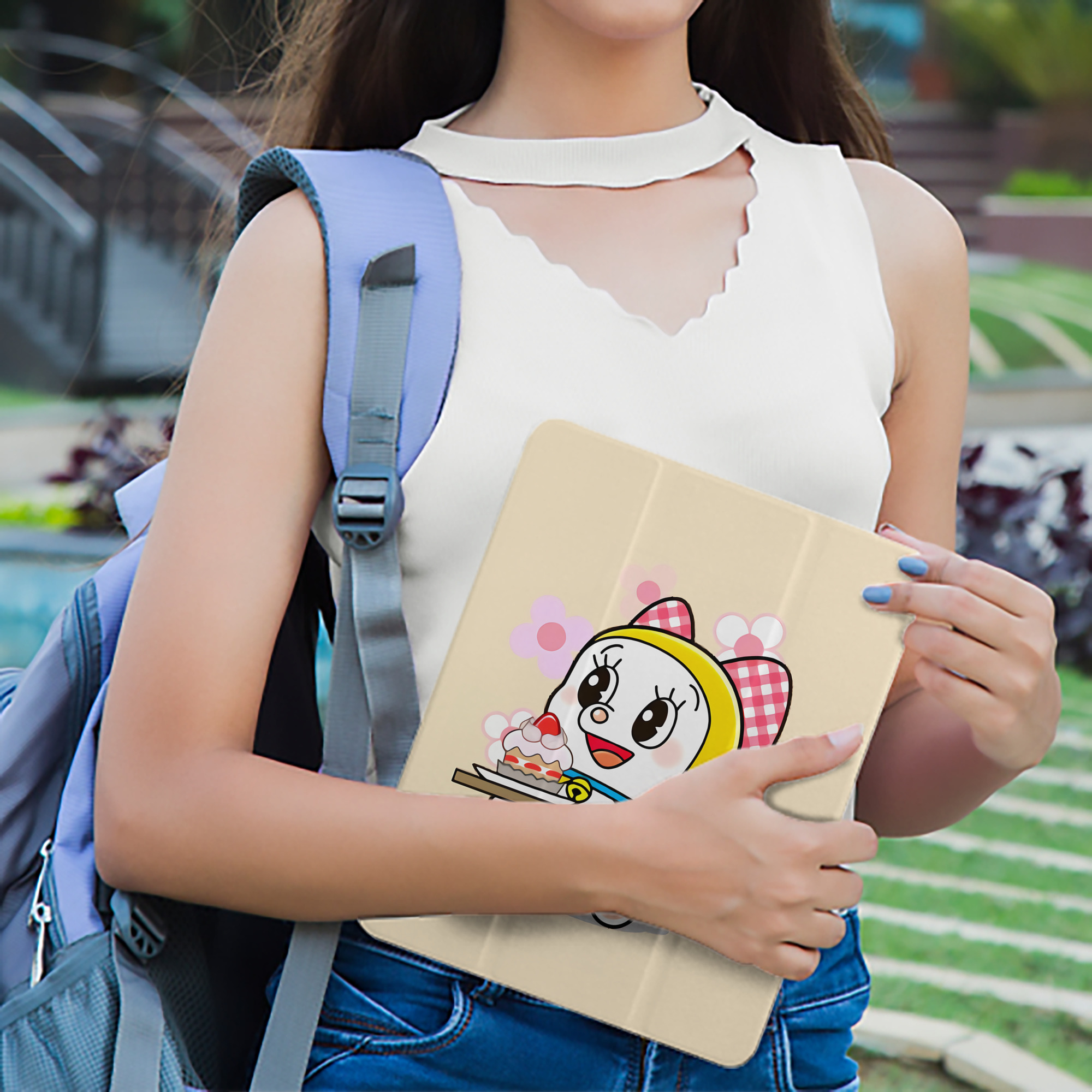 ドラえもん Doraemon IPad ケース ペン収納付き 三つ折りスタンド PUレザー×シリコン 対応機種9.5/10.5/10.9インチ