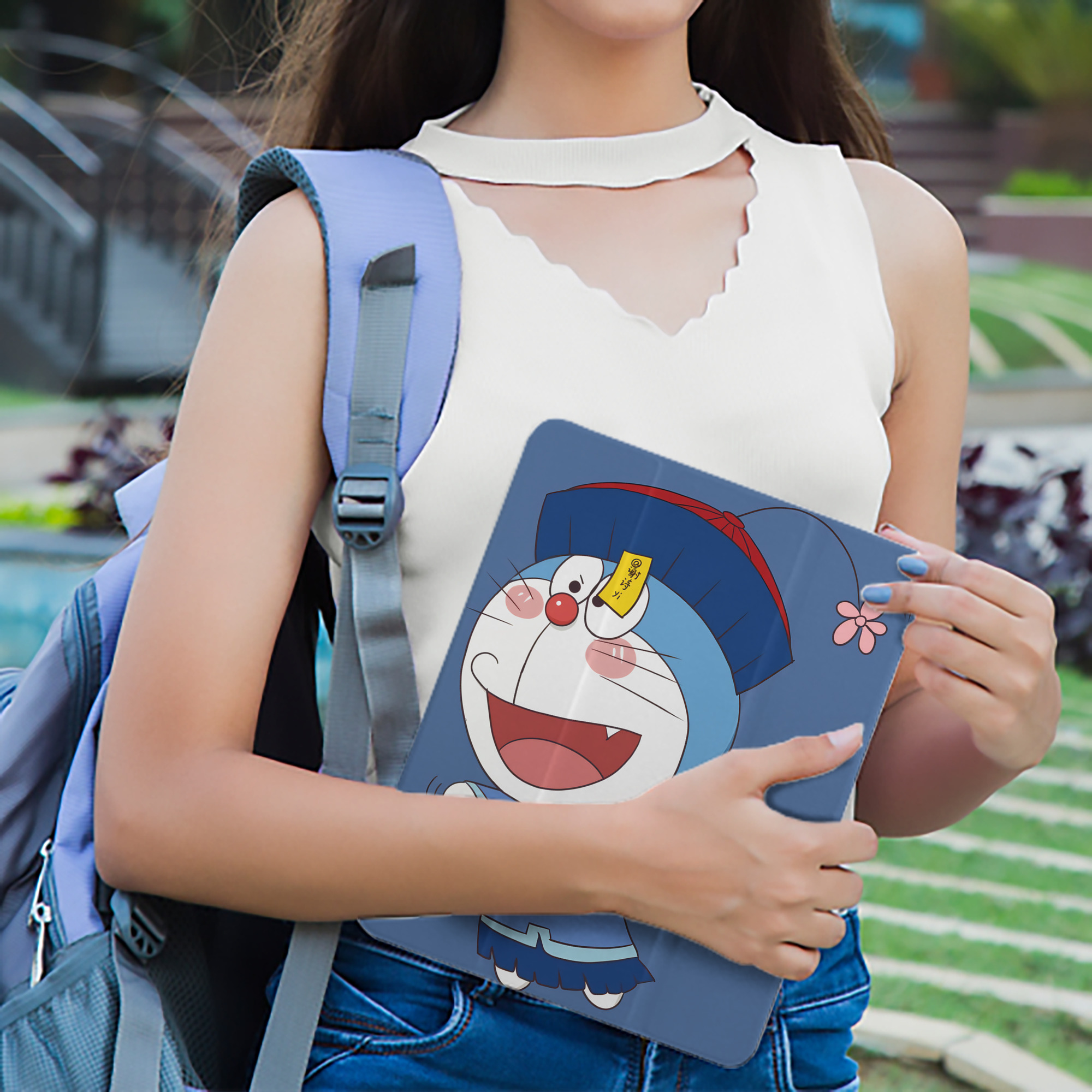 ドラえもん Doraemon IPad ケース ペン収納付き 三つ折りスタンド PUレザー×シリコン 対応機種9.5/10.5/10.9インチ