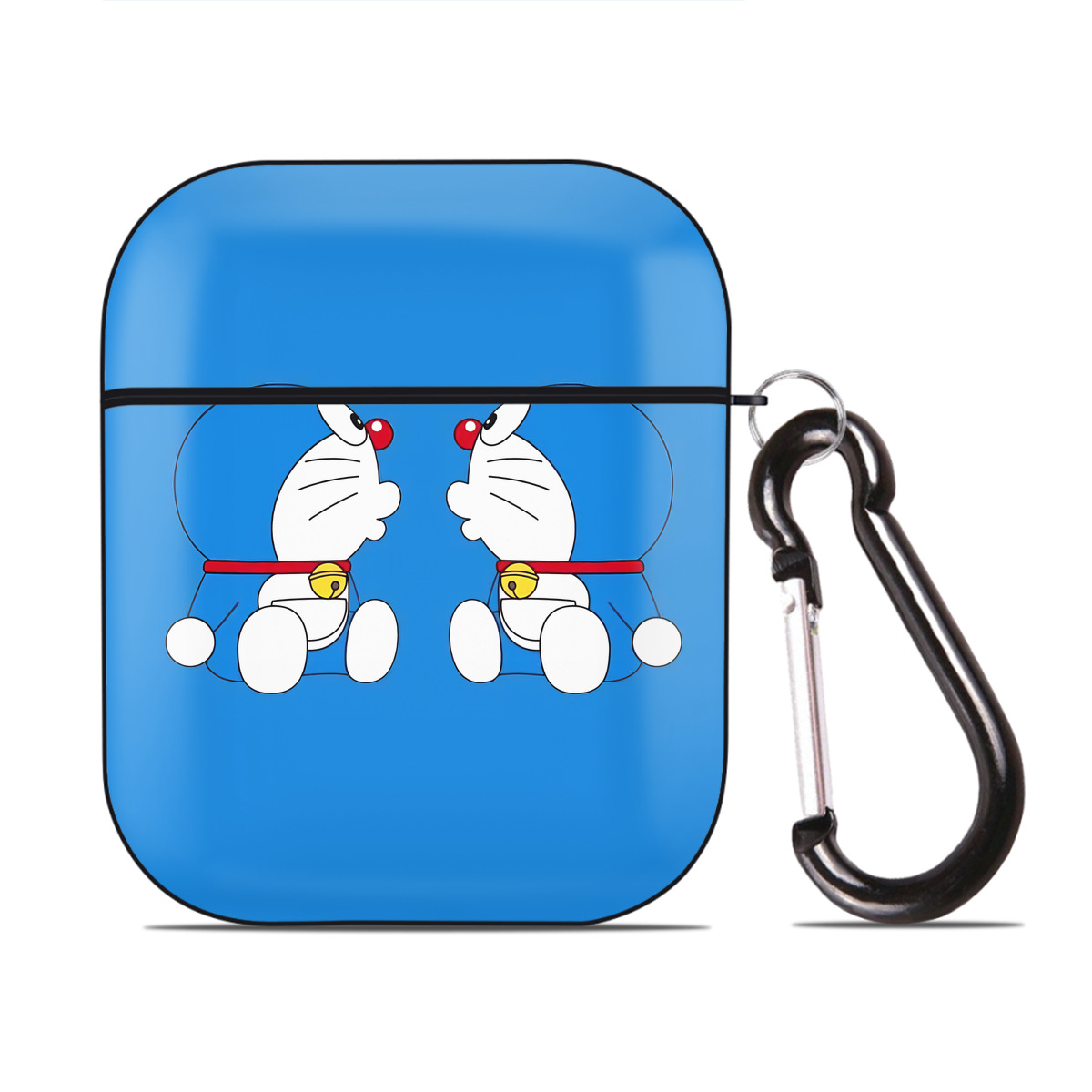 （画像用） ドラえもん Doraemon AirPods 第2世代保護ケース ハードシェル ブラック 耐衝撃・防指紋・カラビナ付き