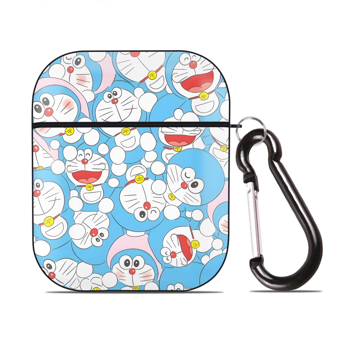 （画像用） ドラえもん Doraemon AirPods 第2世代保護ケース ハードシェル ブラック 耐衝撃・防指紋・カラビナ付き