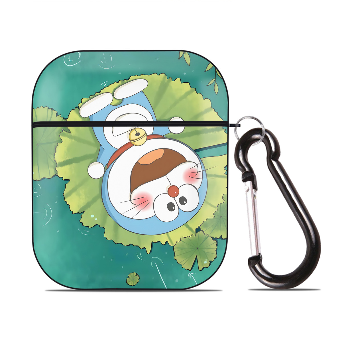 （画像用） ドラえもん Doraemon AirPods 第2世代保護ケース ハードシェル ブラック 耐衝撃・防指紋・カラビナ付き