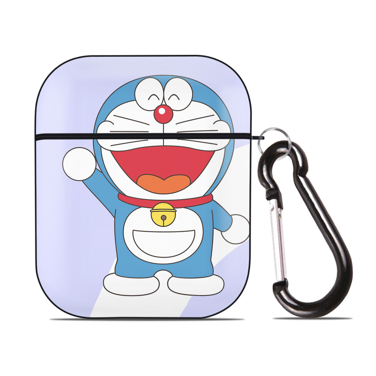 （画像用） ドラえもん Doraemon AirPods 第2世代保護ケース ハードシェル ブラック 耐衝撃・防指紋・カラビナ付き
