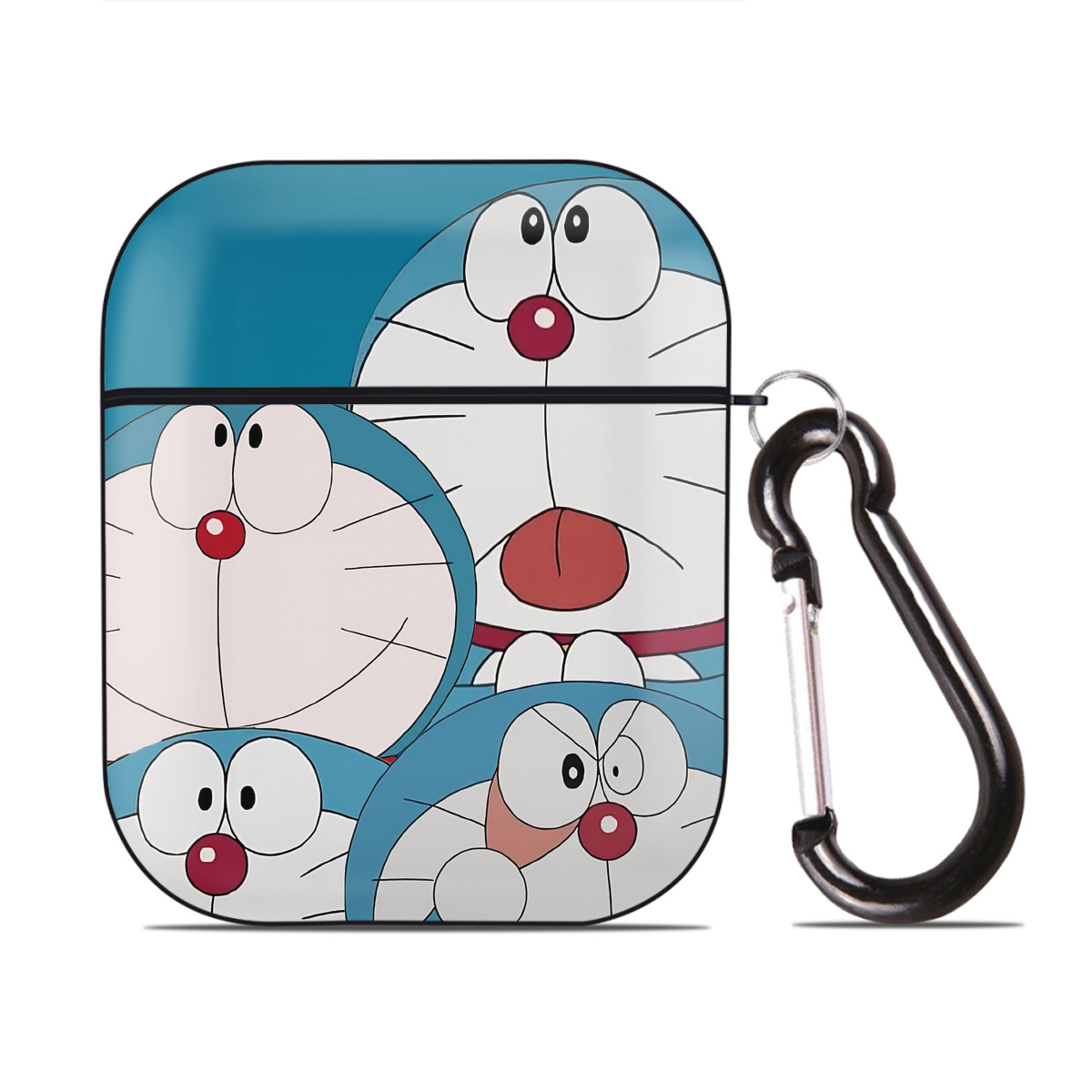 （画像用） ドラえもん Doraemon AirPods 第2世代保護ケース ハードシェル ブラック 耐衝撃・防指紋・カラビナ付き