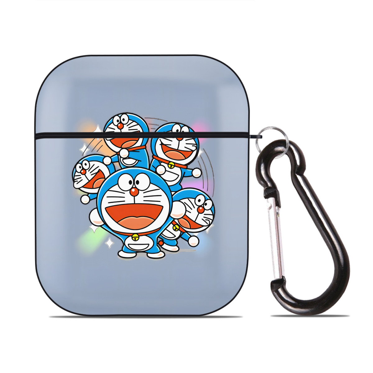 （画像用） ドラえもん Doraemon AirPods 第2世代保護ケース ハードシェル ブラック 耐衝撃・防指紋・カラビナ付き