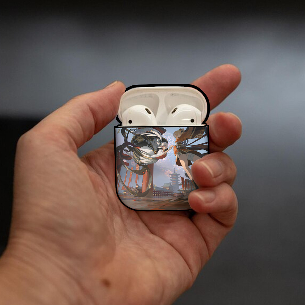 ドラえもん Doraemon AirPods 第2世代保護ケース ハードシェル ブラック 耐衝撃・防指紋・カラビナ付き