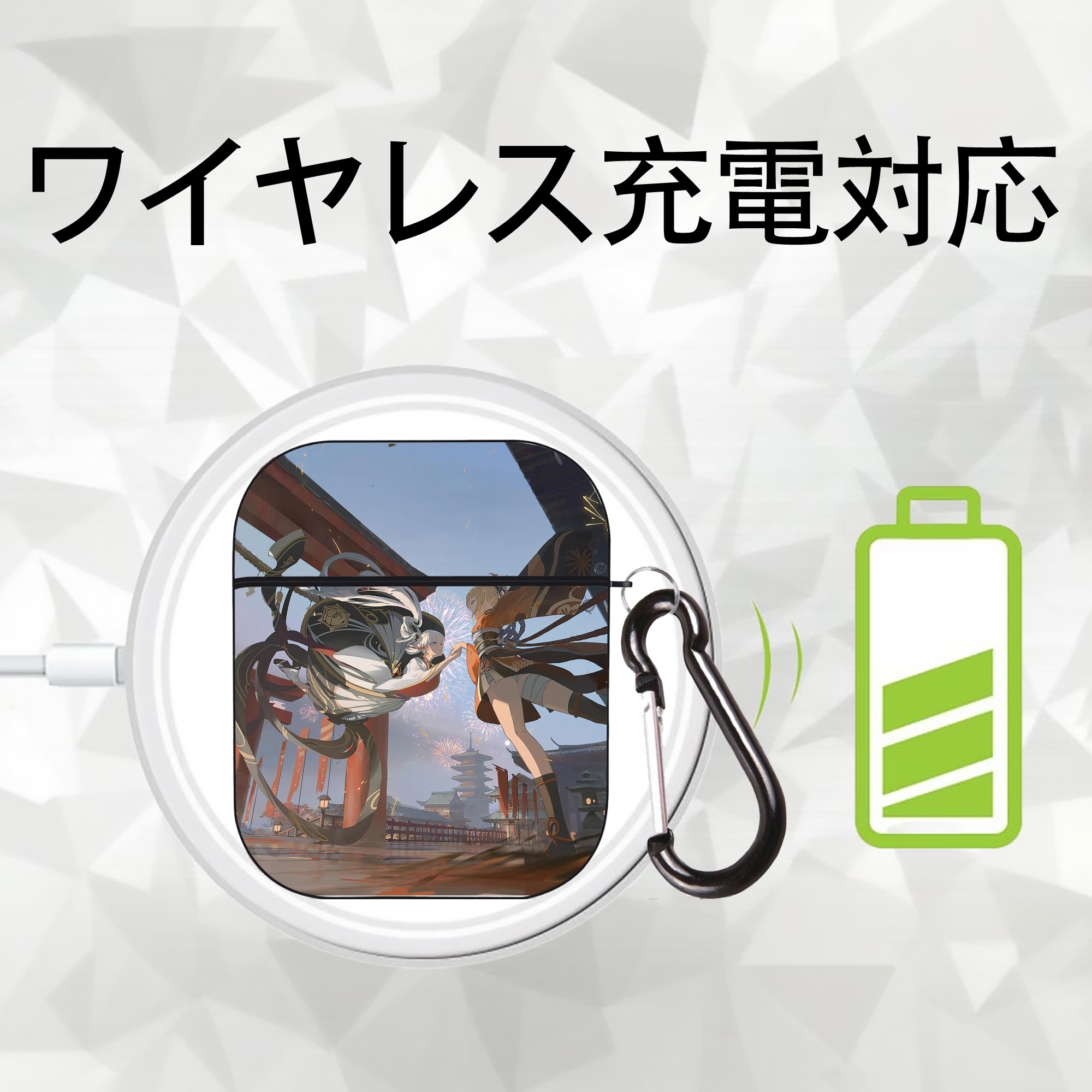 ドラえもん Doraemon AirPods 第2世代保護ケース ハードシェル ブラック 耐衝撃・防指紋・カラビナ付き
