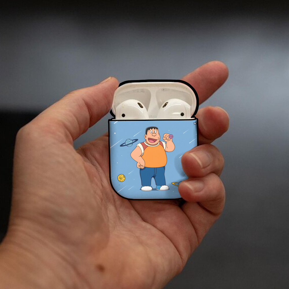 ドラえもん Doraemon AirPods 第2世代保護ケース ハードシェル ブラック 耐衝撃・防指紋・カラビナ付き