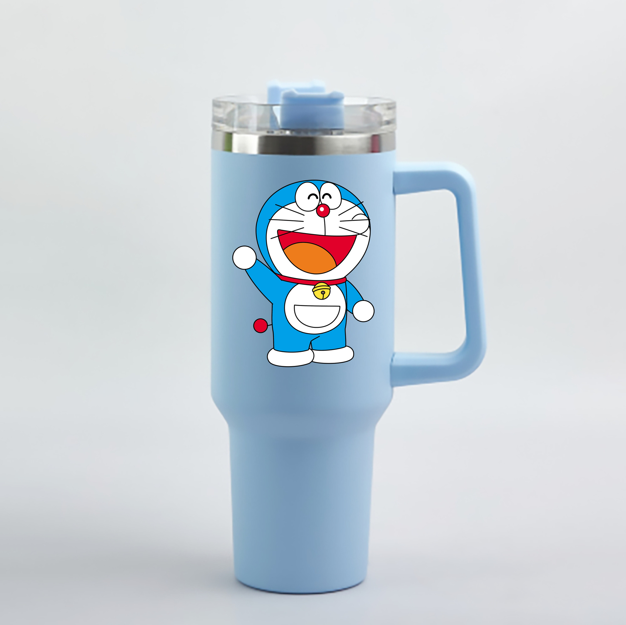 （画像用） ドラえもん Doraemon 1200mL車用タンブラー - クリスタルステッカー（プラスチックストロー付き）