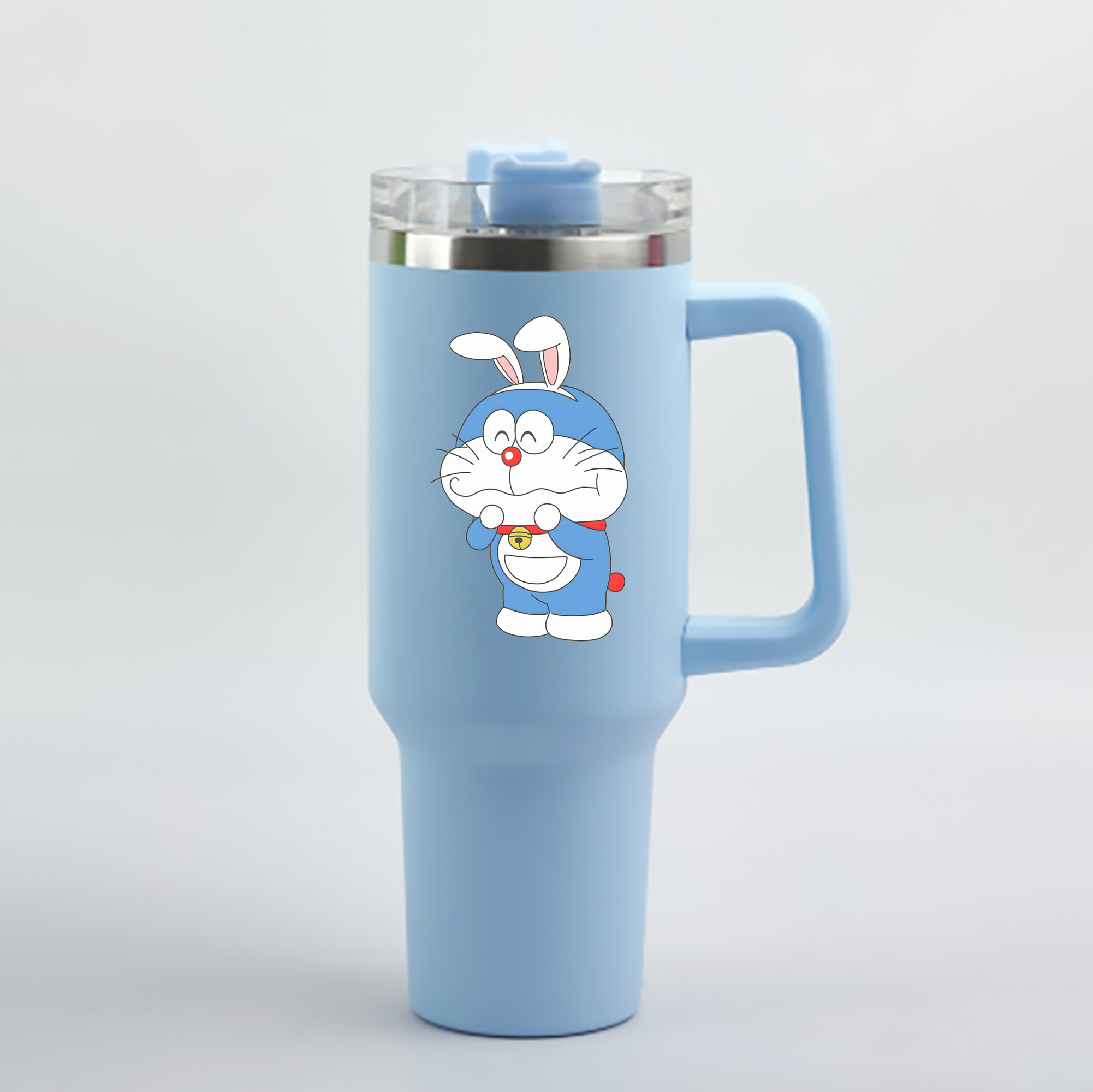 （画像用） ドラえもん Doraemon 1200mL車用タンブラー - クリスタルステッカー（プラスチックストロー付き）