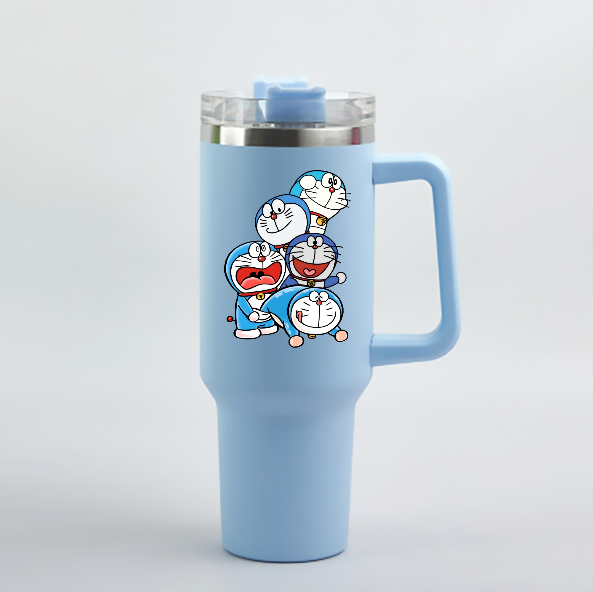 （画像用） ドラえもん Doraemon 1200mL車用タンブラー - クリスタルステッカー（プラスチックストロー付き）