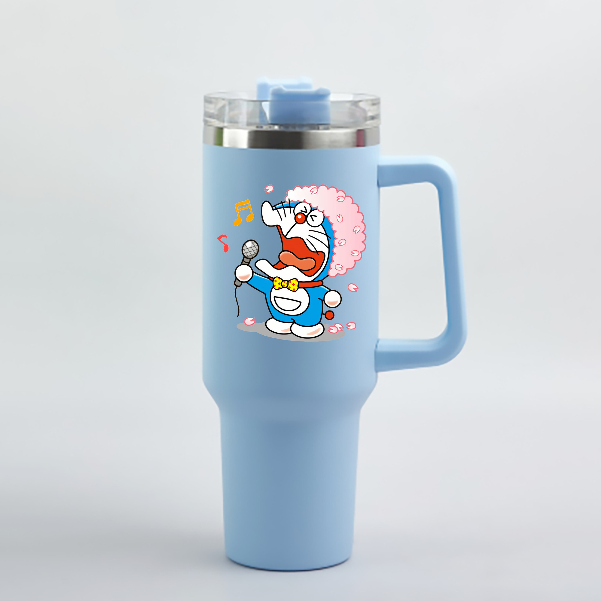 （画像用） ドラえもん Doraemon 1200mL車用タンブラー - クリスタルステッカー（プラスチックストロー付き）