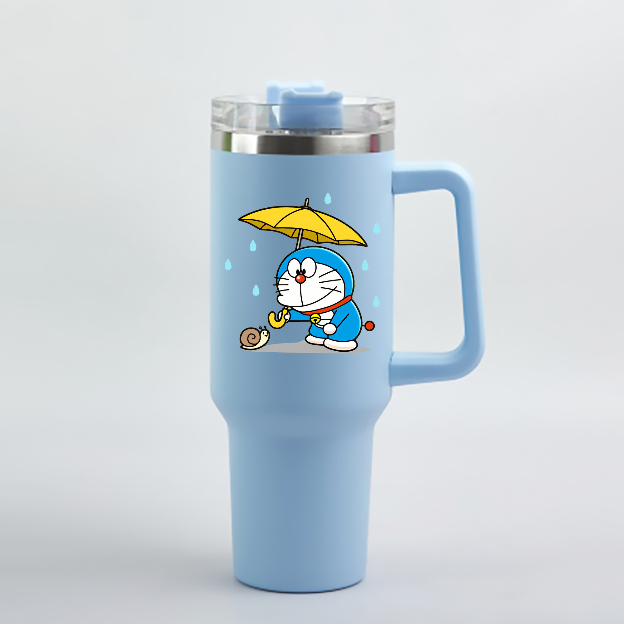 （画像用） ドラえもん Doraemon 1200mL車用タンブラー - クリスタルステッカー（プラスチックストロー付き）