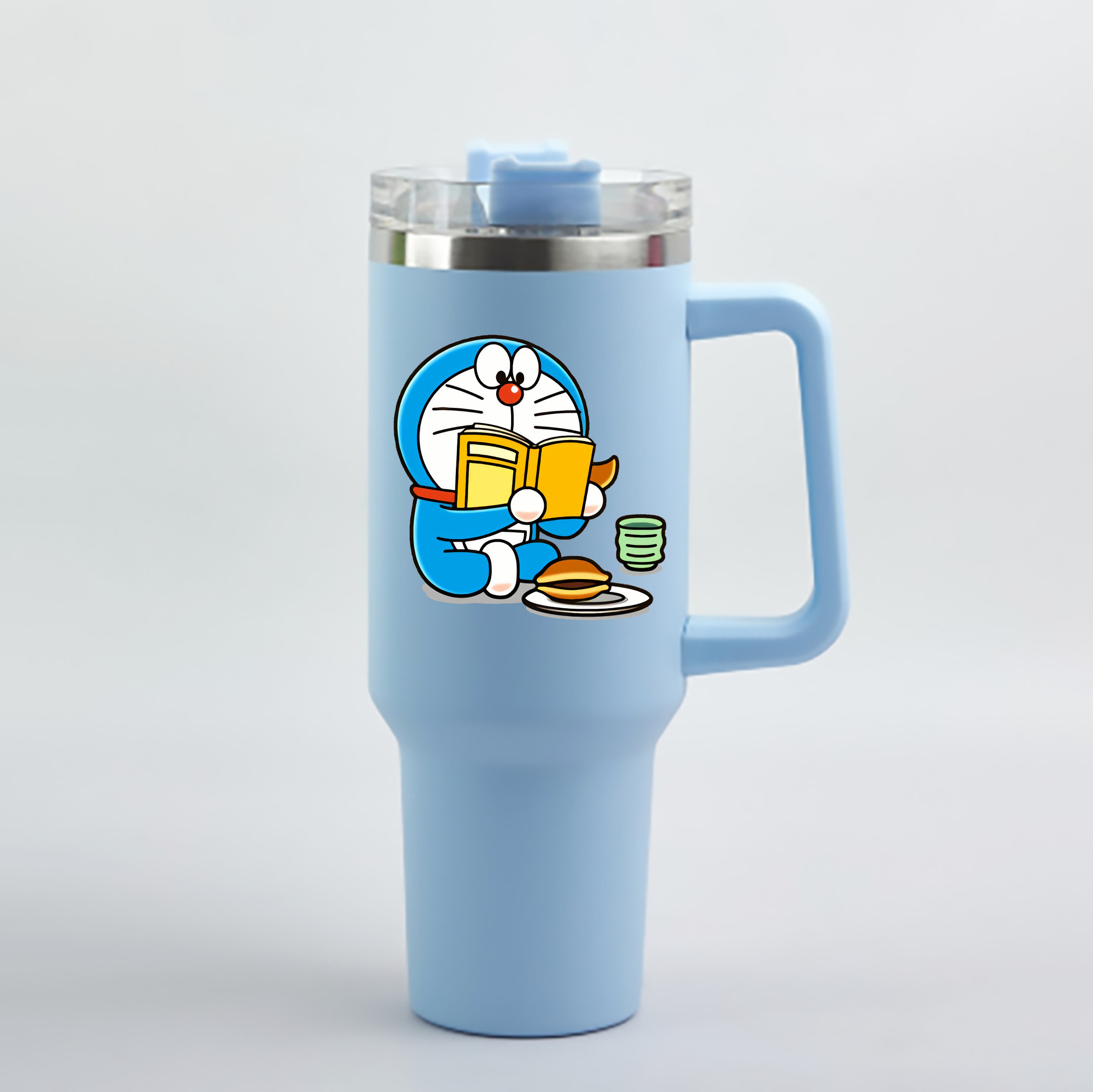 （画像用） ドラえもん Doraemon 1200mL車用タンブラー - クリスタルステッカー（プラスチックストロー付き）