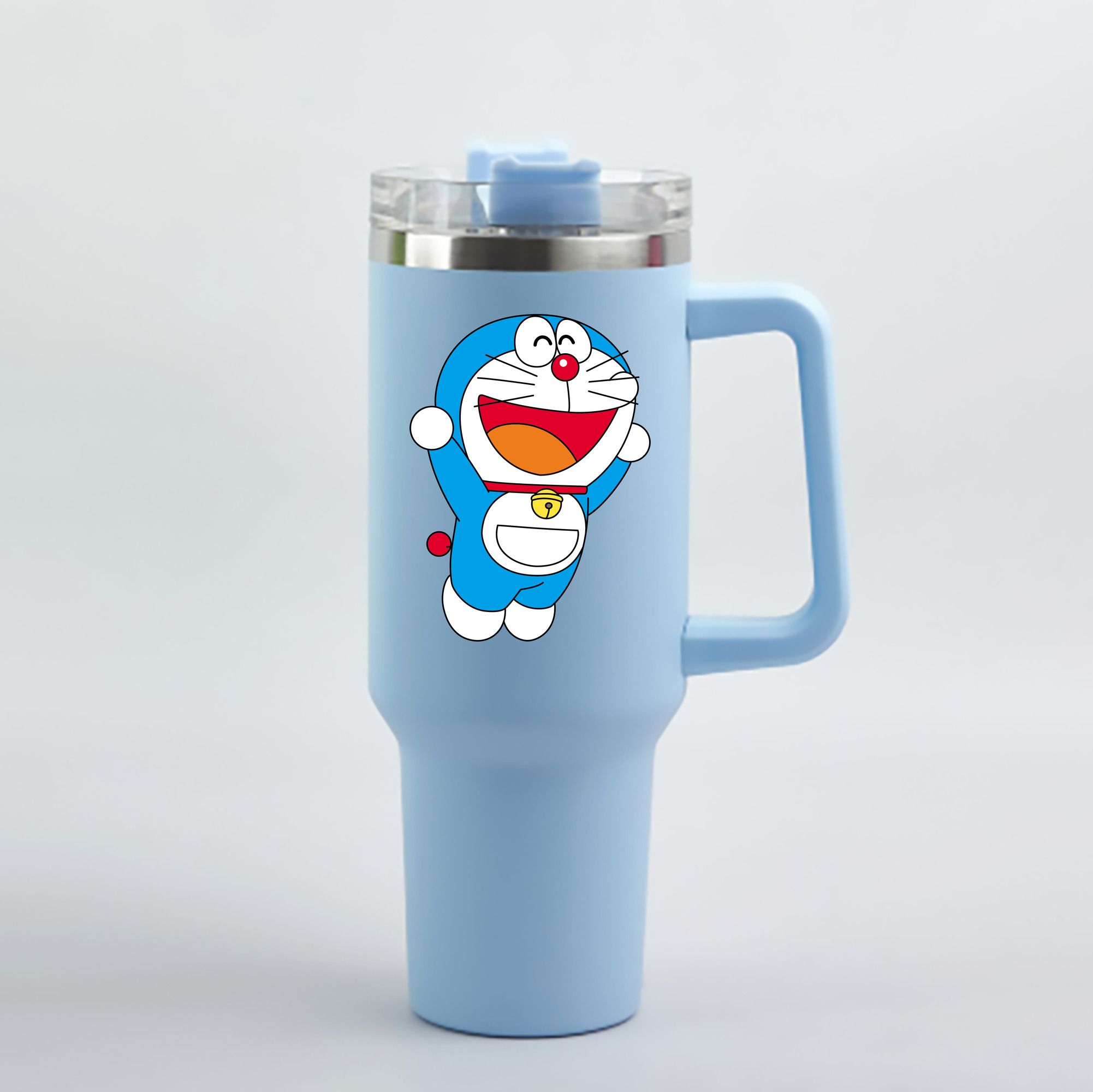 （画像用） ドラえもん Doraemon 1200mL車用タンブラー - クリスタルステッカー（プラスチックストロー付き）