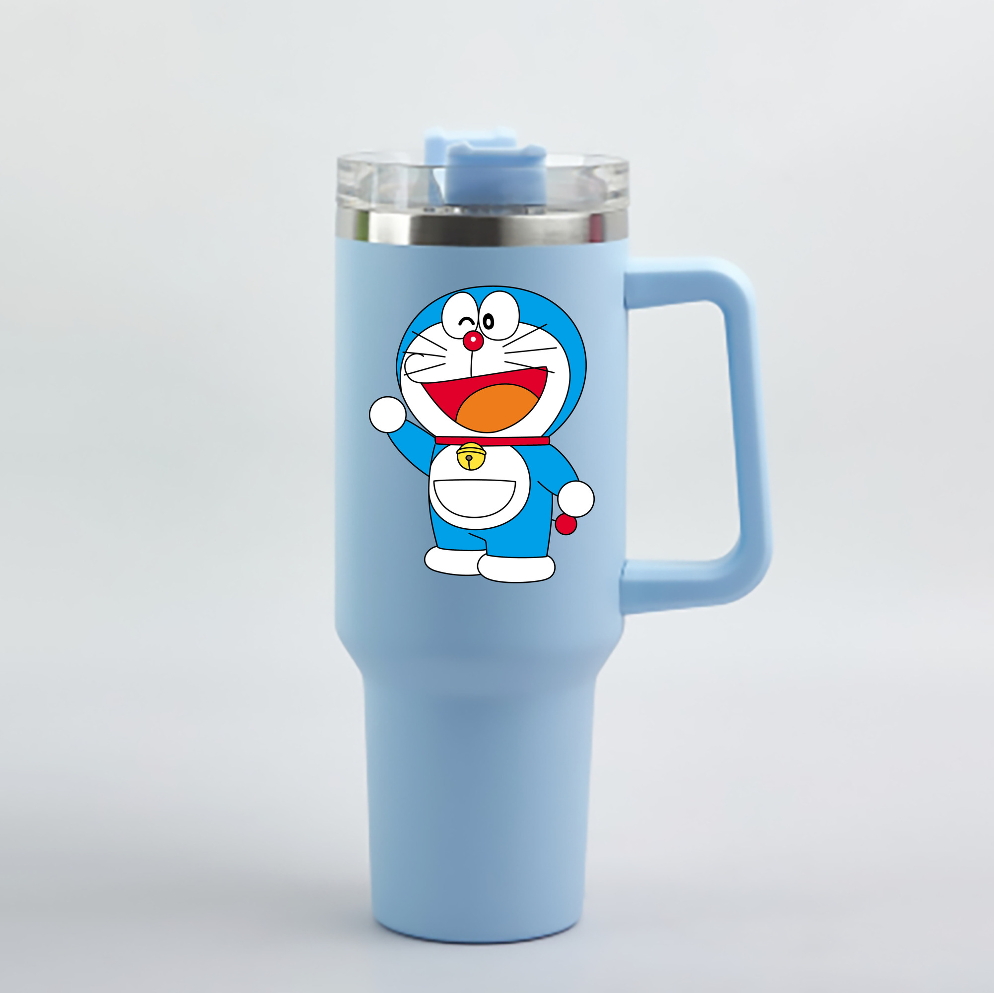 （画像用） ドラえもん Doraemon 1200mL車用タンブラー - クリスタルステッカー（プラスチックストロー付き）