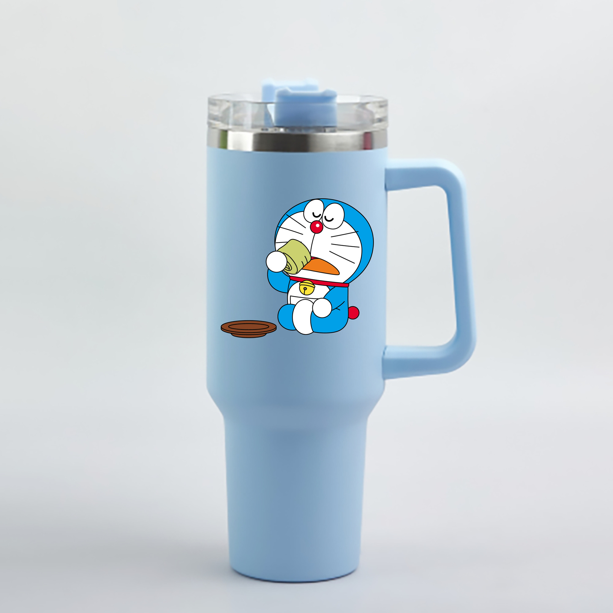 （画像用） ドラえもん Doraemon 1200mL車用タンブラー - クリスタルステッカー（プラスチックストロー付き）