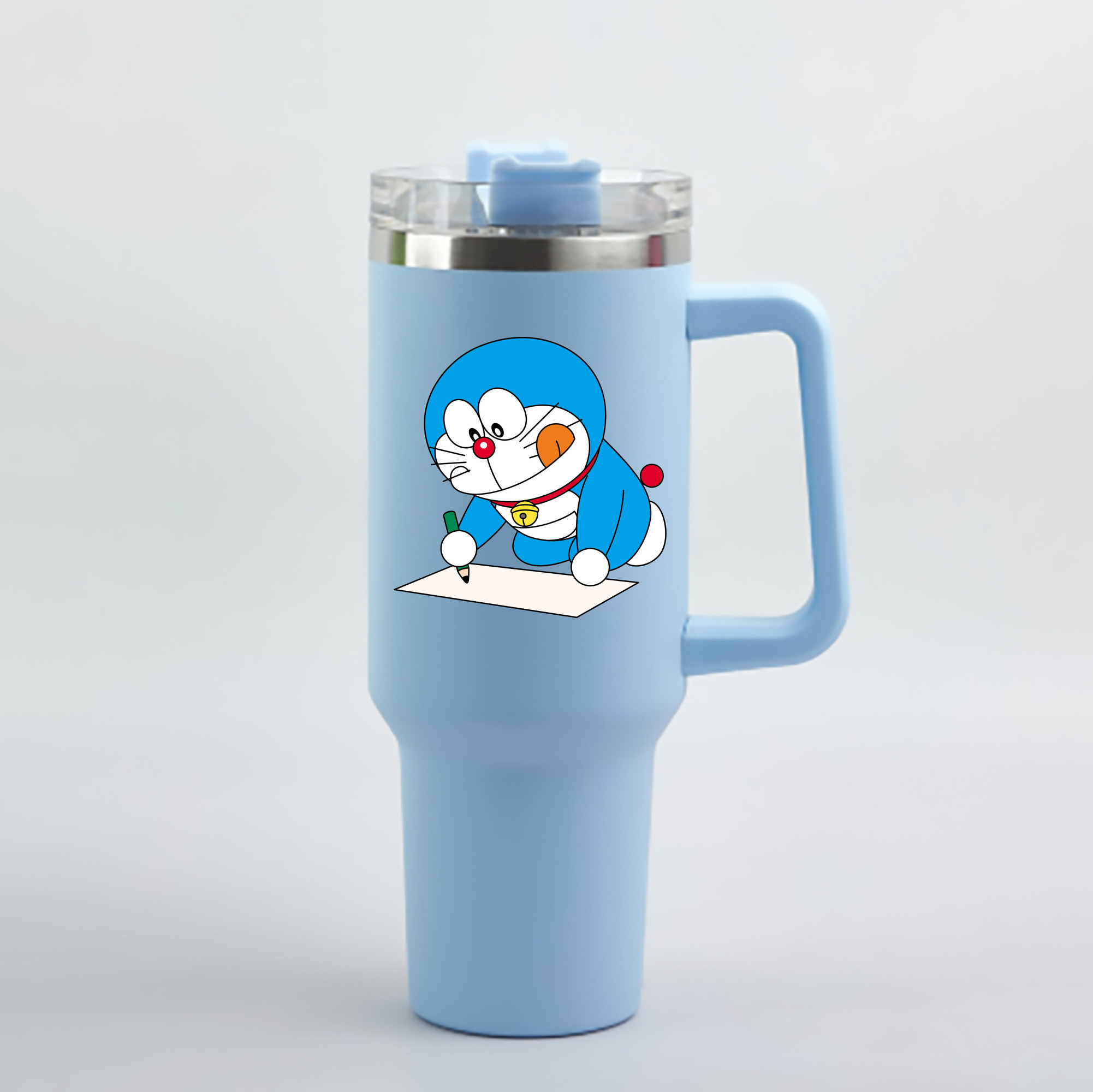 （画像用） ドラえもん Doraemon 1200mL車用タンブラー - クリスタルステッカー（プラスチックストロー付き）