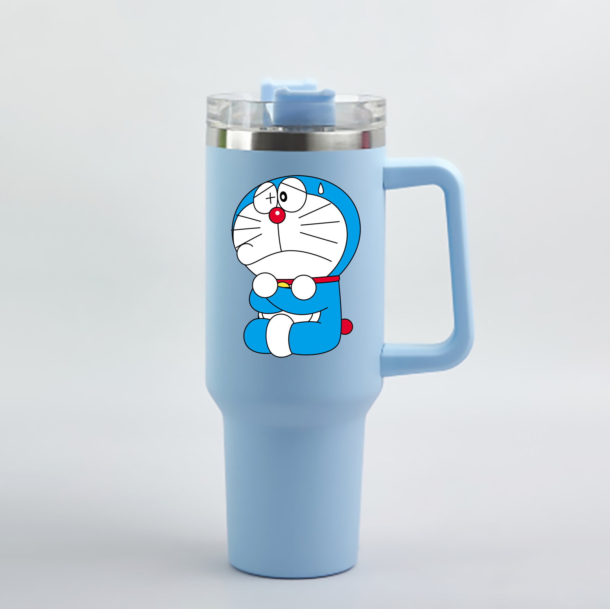 （画像用） ドラえもん Doraemon 1200mL車用タンブラー - クリスタルステッカー（プラスチックストロー付き）