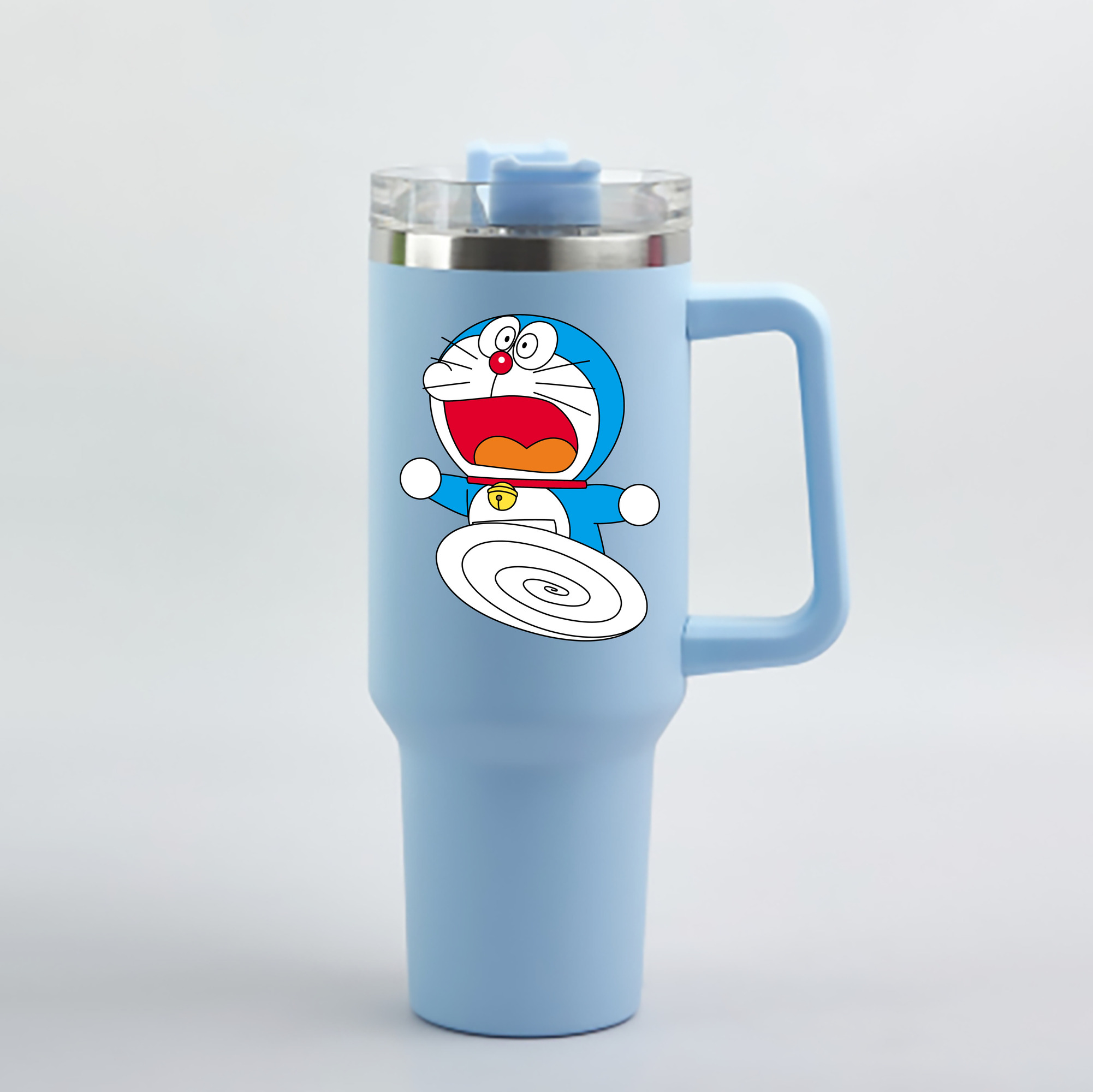（画像用） ドラえもん Doraemon 1200mL車用タンブラー - クリスタルステッカー（プラスチックストロー付き）
