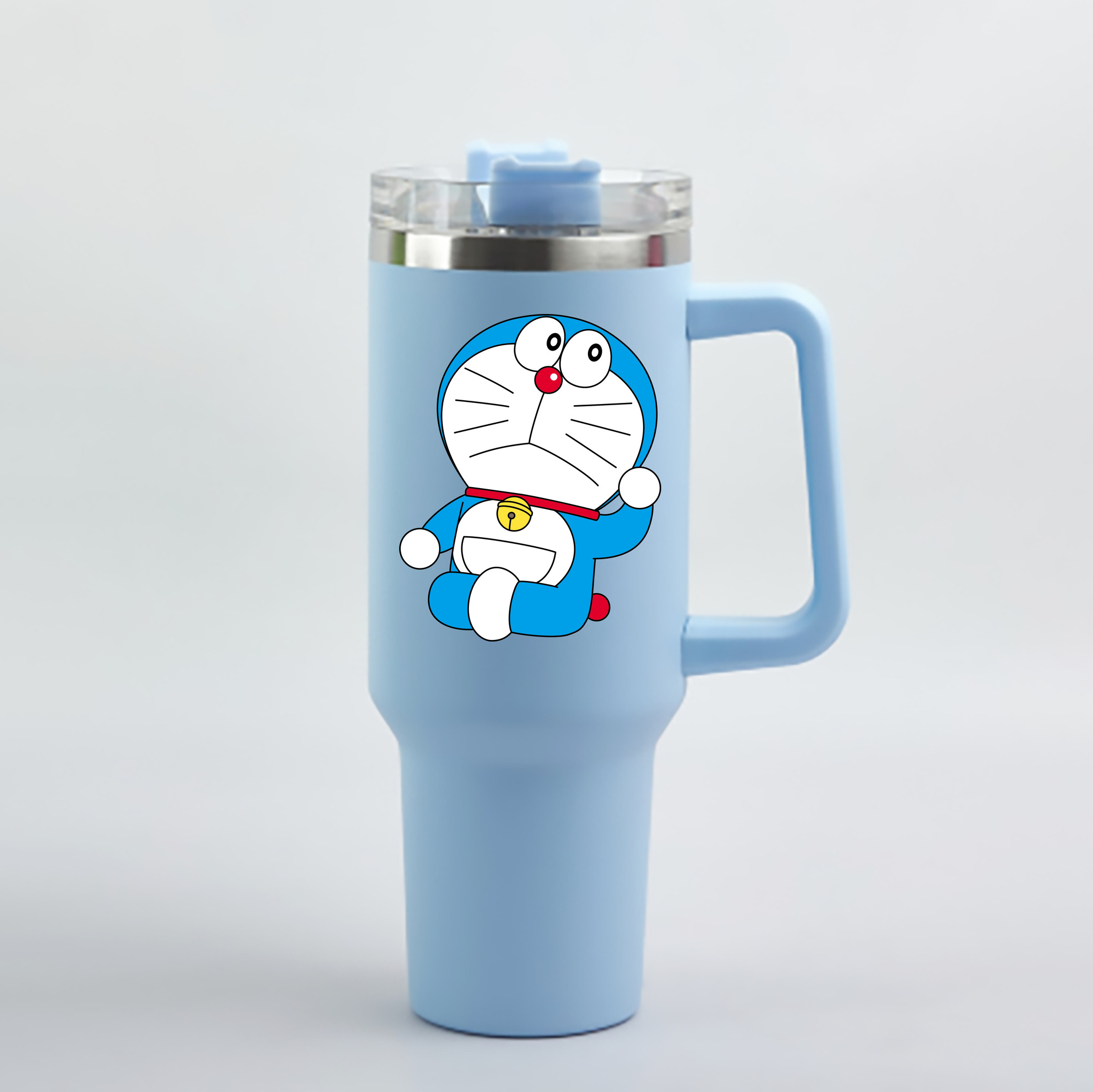 （画像用） ドラえもん Doraemon 1200mL車用タンブラー - クリスタルステッカー（プラスチックストロー付き）