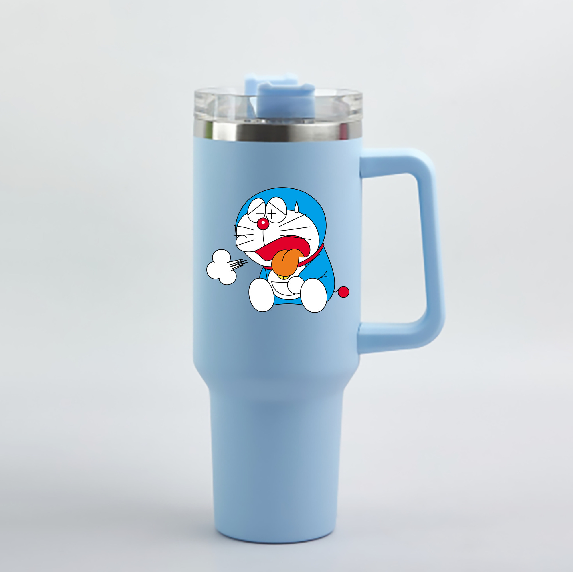 （画像用） ドラえもん Doraemon 1200mL車用タンブラー - クリスタルステッカー（プラスチックストロー付き）