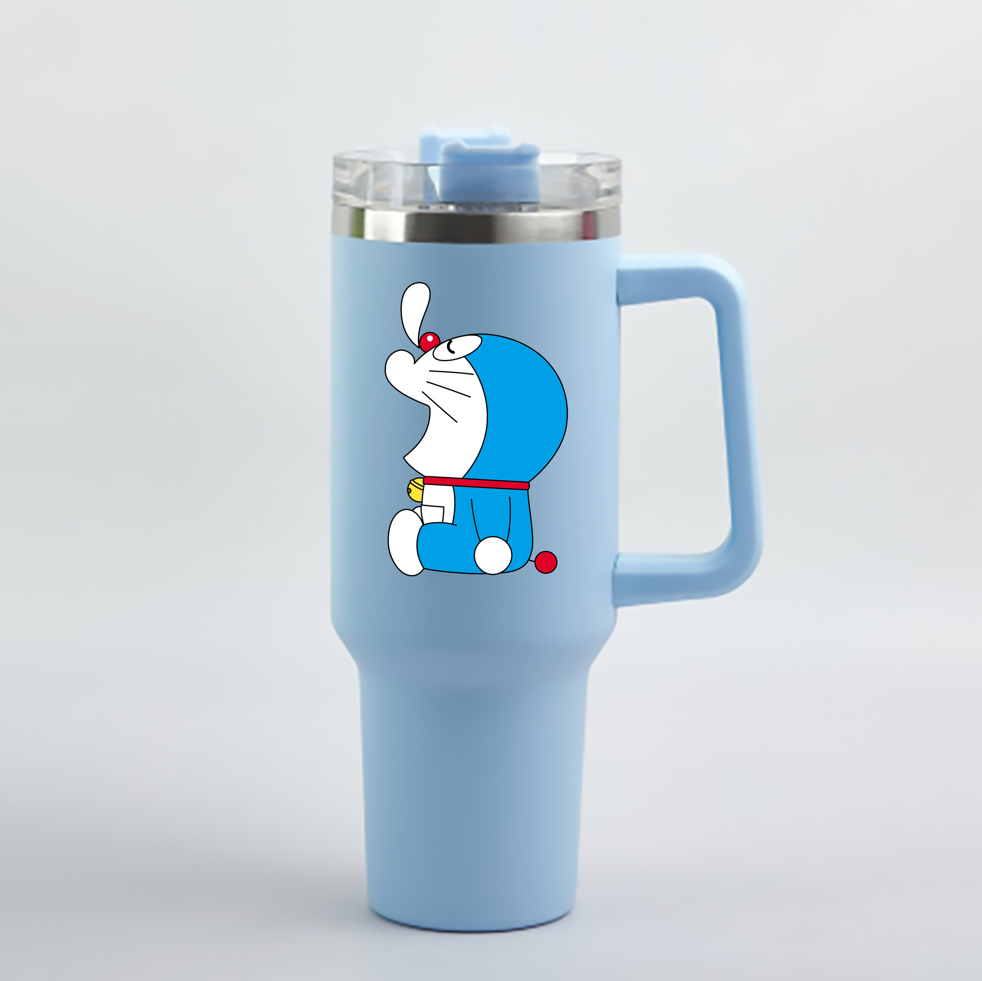 （画像用） ドラえもん Doraemon 1200mL車用タンブラー - クリスタルステッカー（プラスチックストロー付き）
