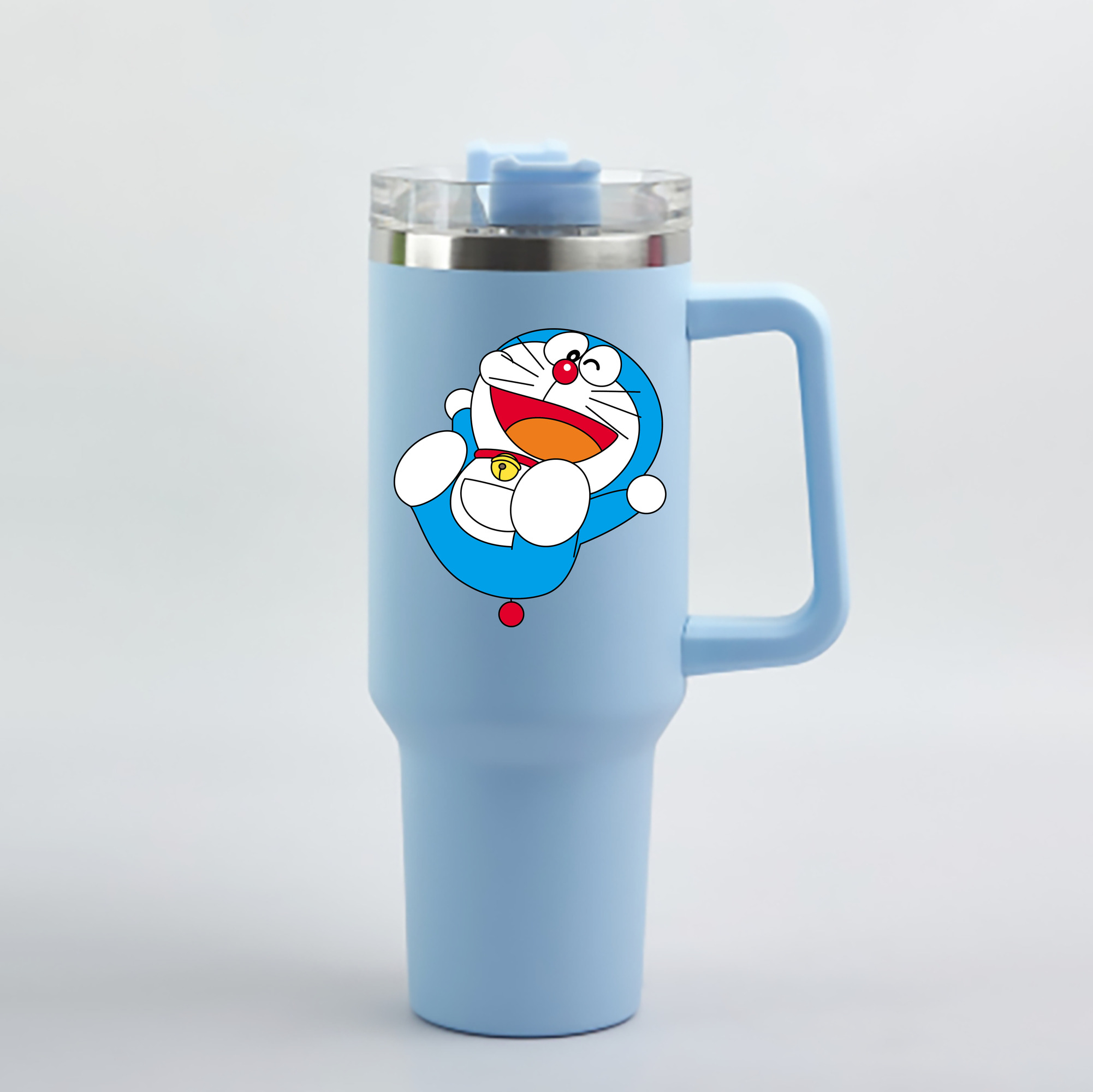 （画像用） ドラえもん Doraemon 1200mL車用タンブラー - クリスタルステッカー（プラスチックストロー付き）