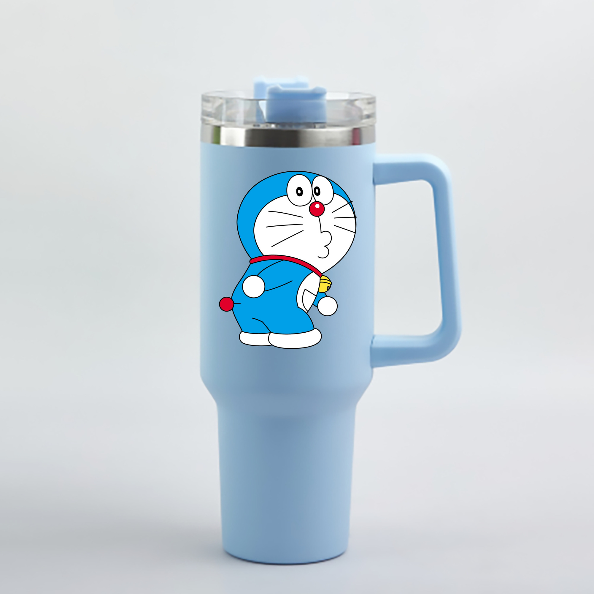 （画像用） ドラえもん Doraemon 1200mL車用タンブラー - クリスタルステッカー（プラスチックストロー付き）