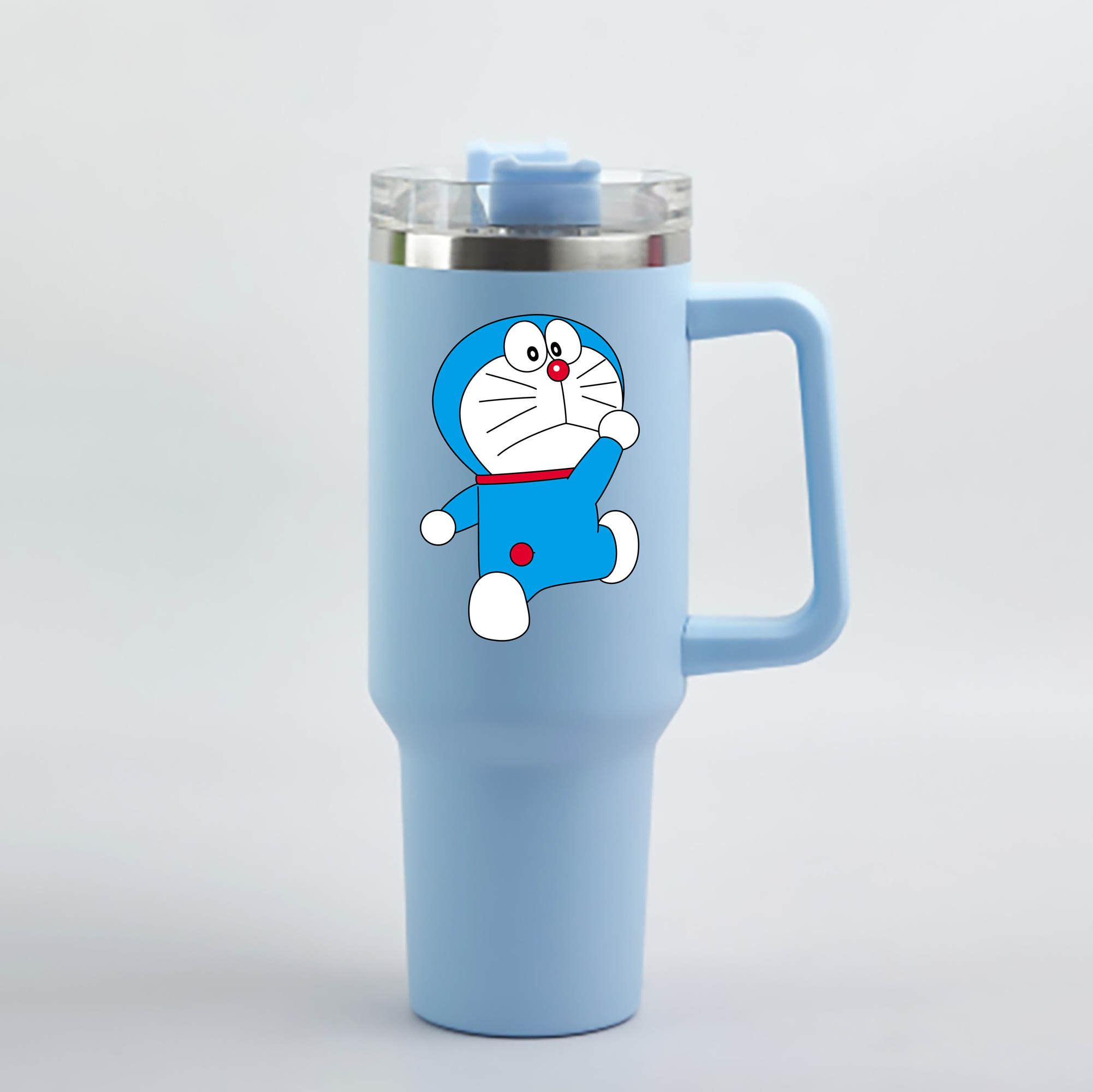 （画像用） ドラえもん Doraemon 1200mL車用タンブラー - クリスタルステッカー（プラスチックストロー付き）