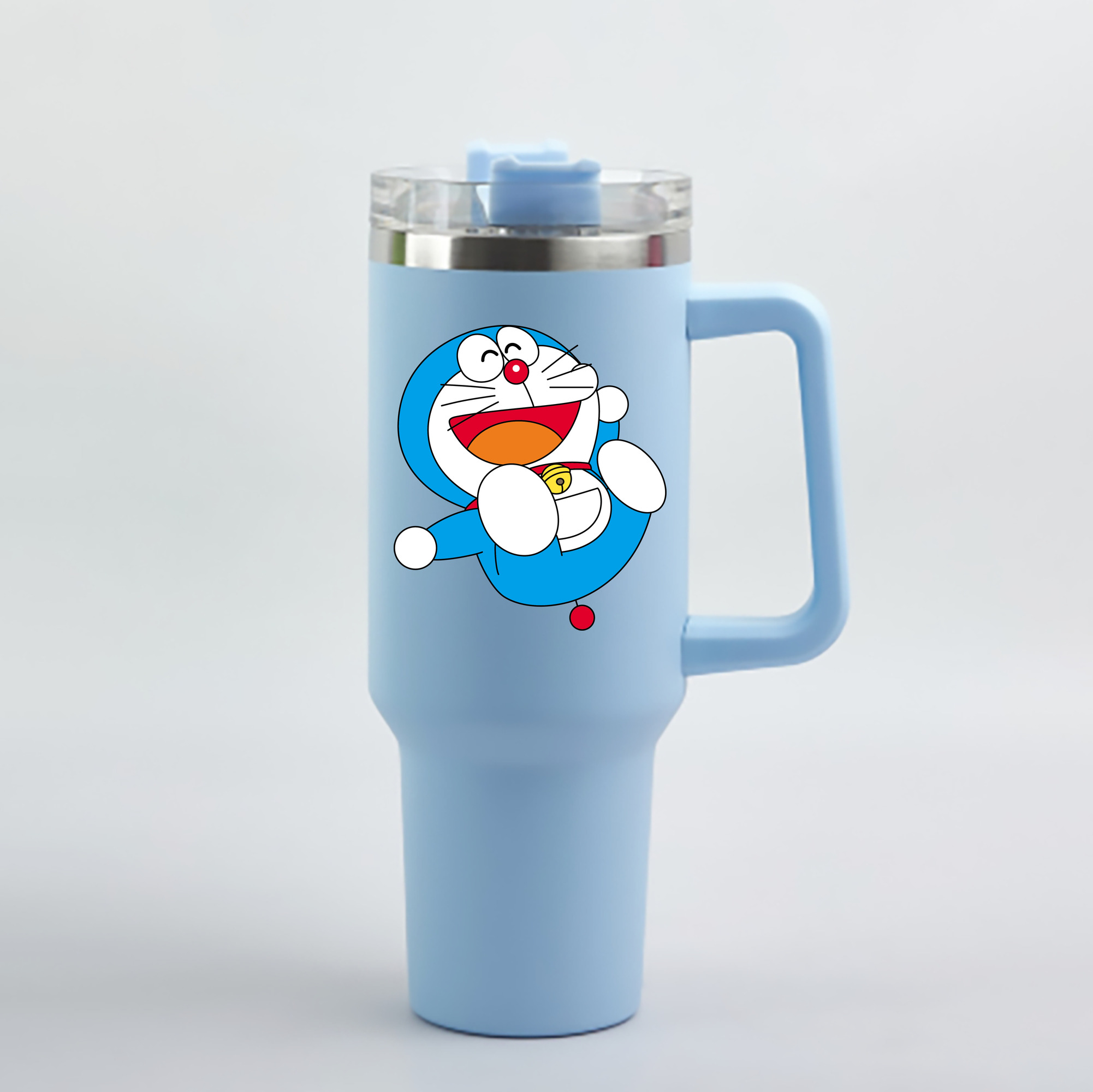 （画像用） ドラえもん Doraemon 1200mL車用タンブラー - クリスタルステッカー（プラスチックストロー付き）