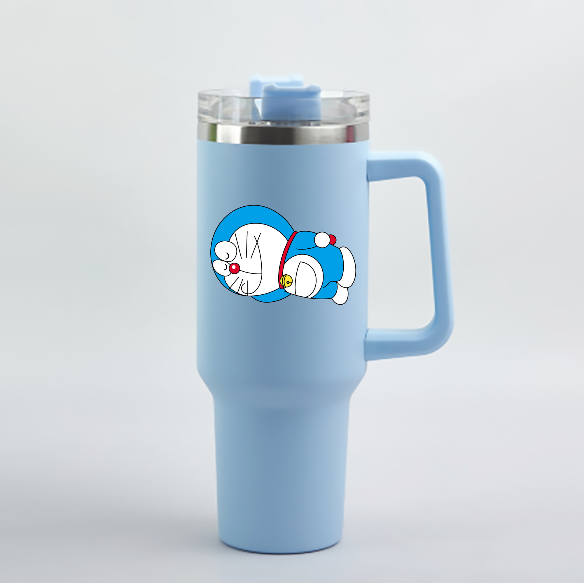 （画像用） ドラえもん Doraemon 1200mL車用タンブラー - クリスタルステッカー（プラスチックストロー付き）
