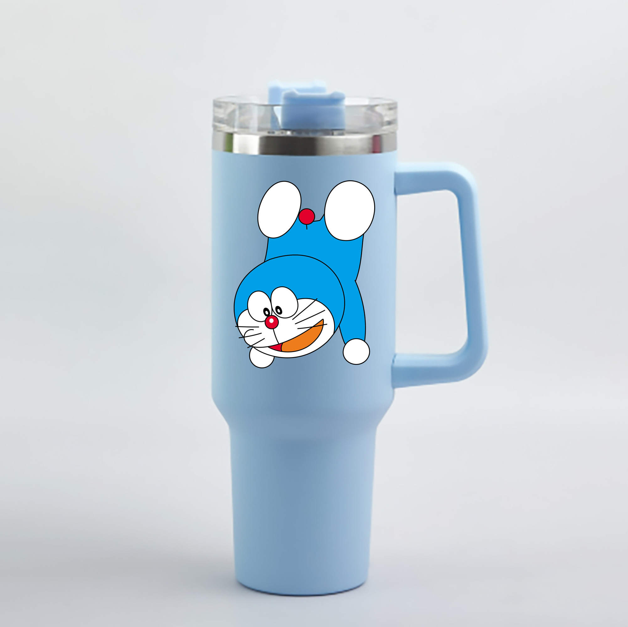 （画像用） ドラえもん Doraemon 1200mL車用タンブラー - クリスタルステッカー（プラスチックストロー付き）