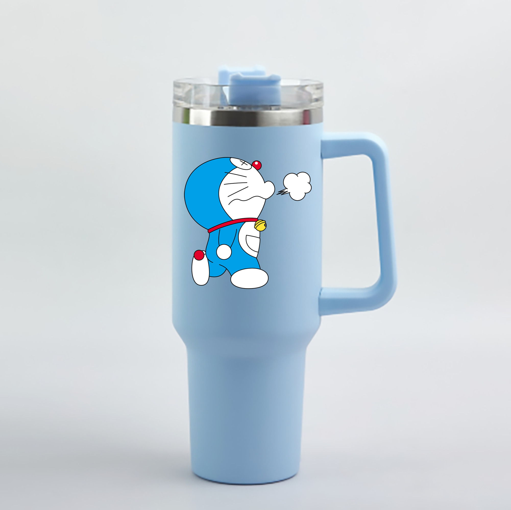 （画像用） ドラえもん Doraemon 1200mL車用タンブラー - クリスタルステッカー（プラスチックストロー付き）