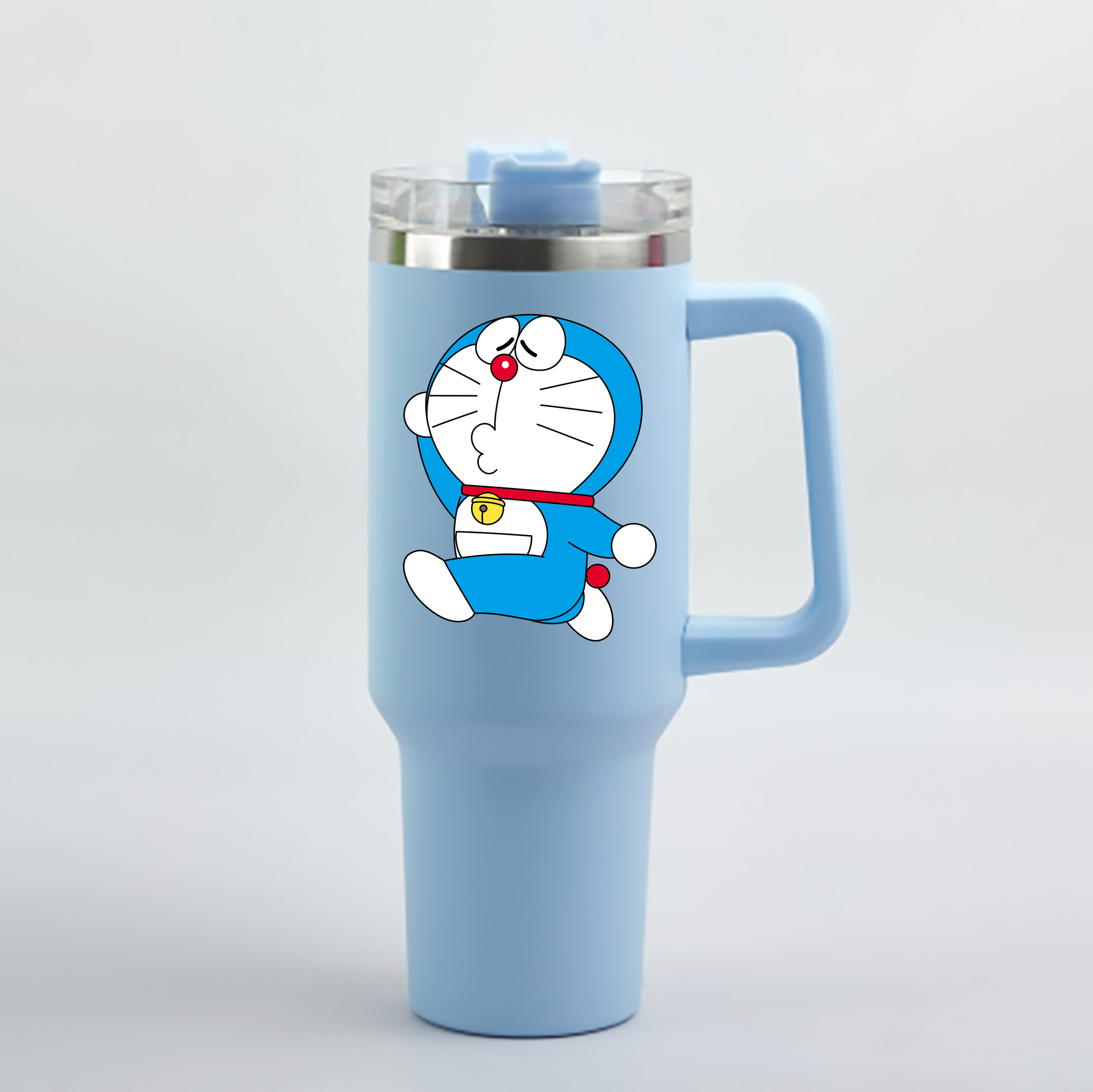 （画像用） ドラえもん Doraemon 1200mL車用タンブラー - クリスタルステッカー（プラスチックストロー付き）