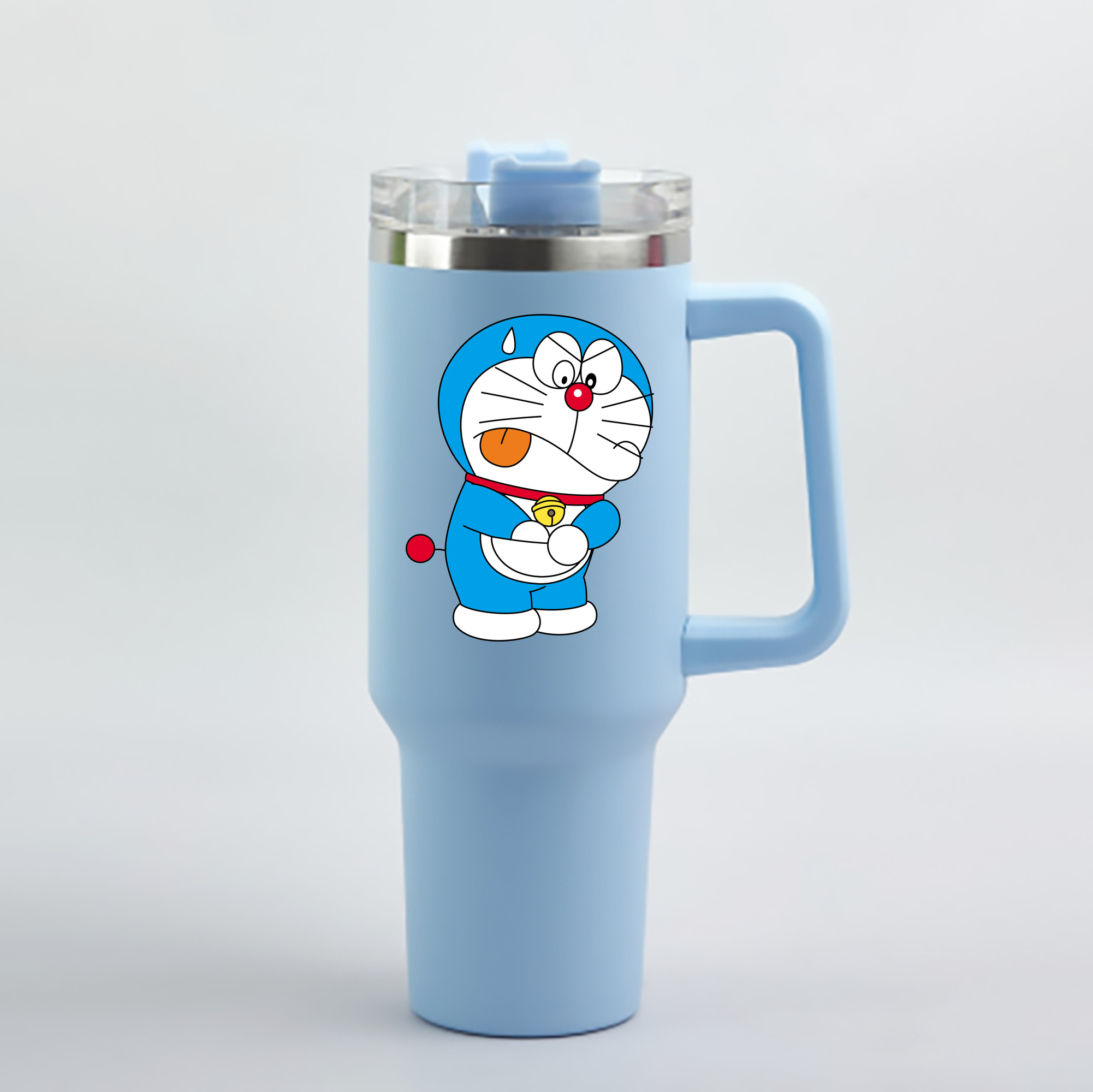 （画像用） ドラえもん Doraemon 1200mL車用タンブラー - クリスタルステッカー（プラスチックストロー付き）