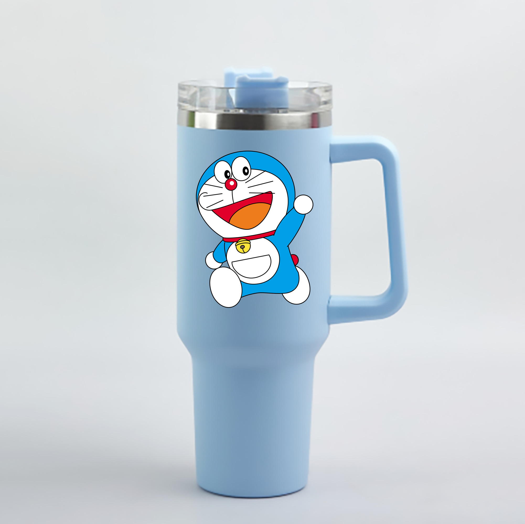 （画像用） ドラえもん Doraemon 1200mL車用タンブラー - クリスタルステッカー（プラスチックストロー付き）