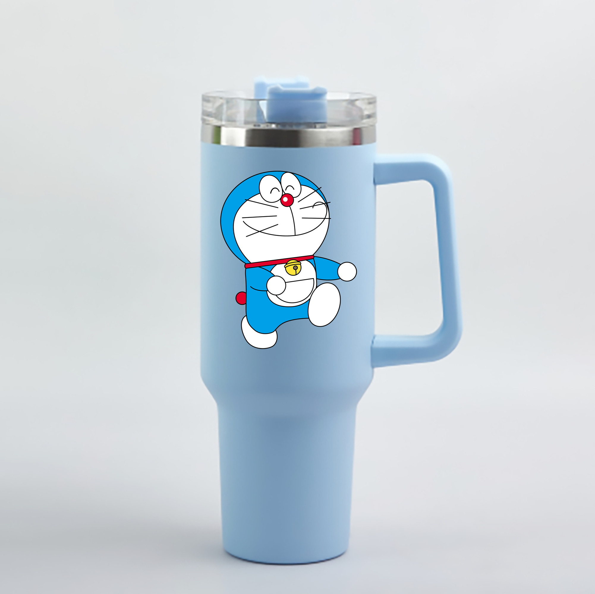 （画像用） ドラえもん Doraemon 1200mL車用タンブラー - クリスタルステッカー（プラスチックストロー付き）