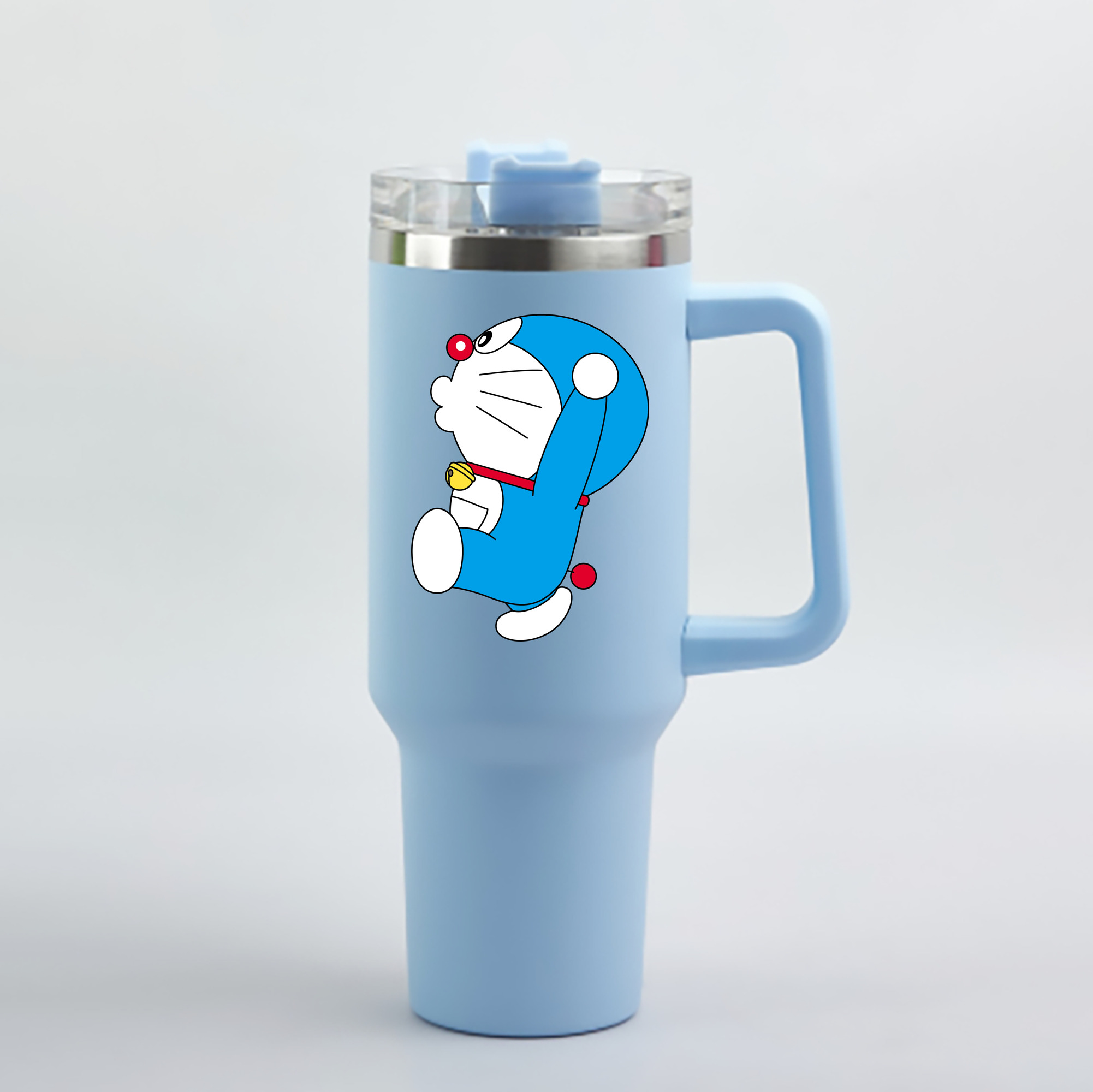 （画像用） ドラえもん Doraemon 1200mL車用タンブラー - クリスタルステッカー（プラスチックストロー付き）