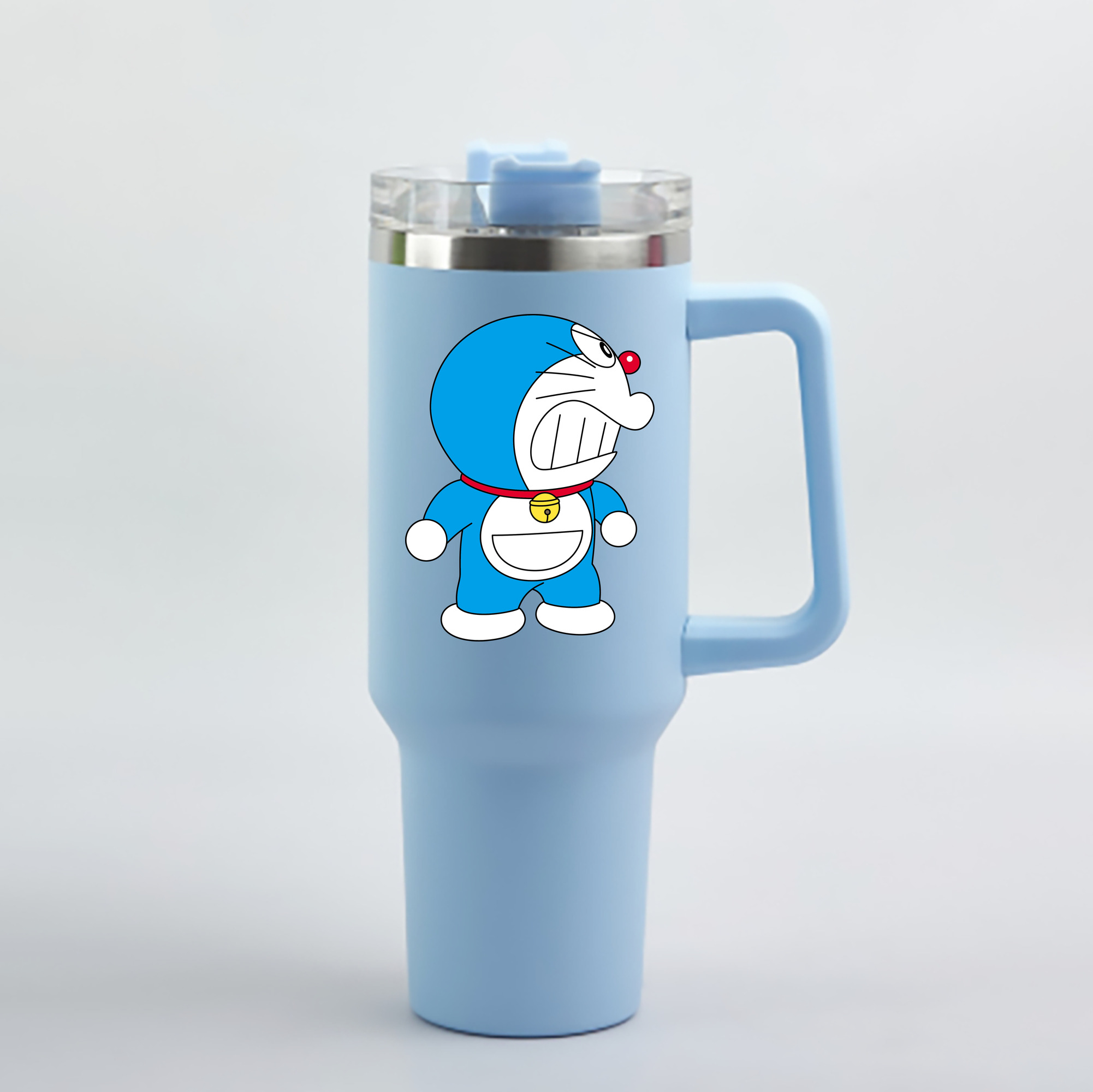 （画像用） ドラえもん Doraemon 1200mL車用タンブラー - クリスタルステッカー（プラスチックストロー付き）