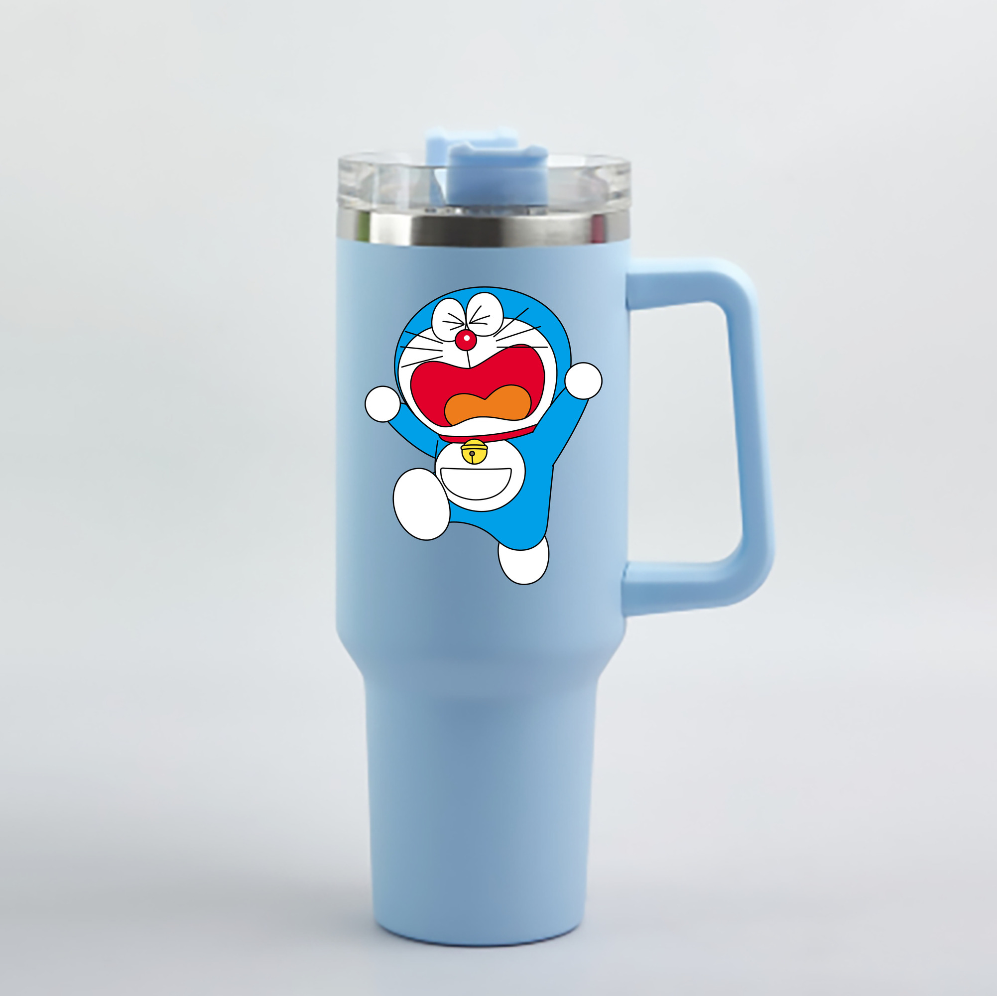 （画像用） ドラえもん Doraemon 1200mL車用タンブラー - クリスタルステッカー（プラスチックストロー付き）