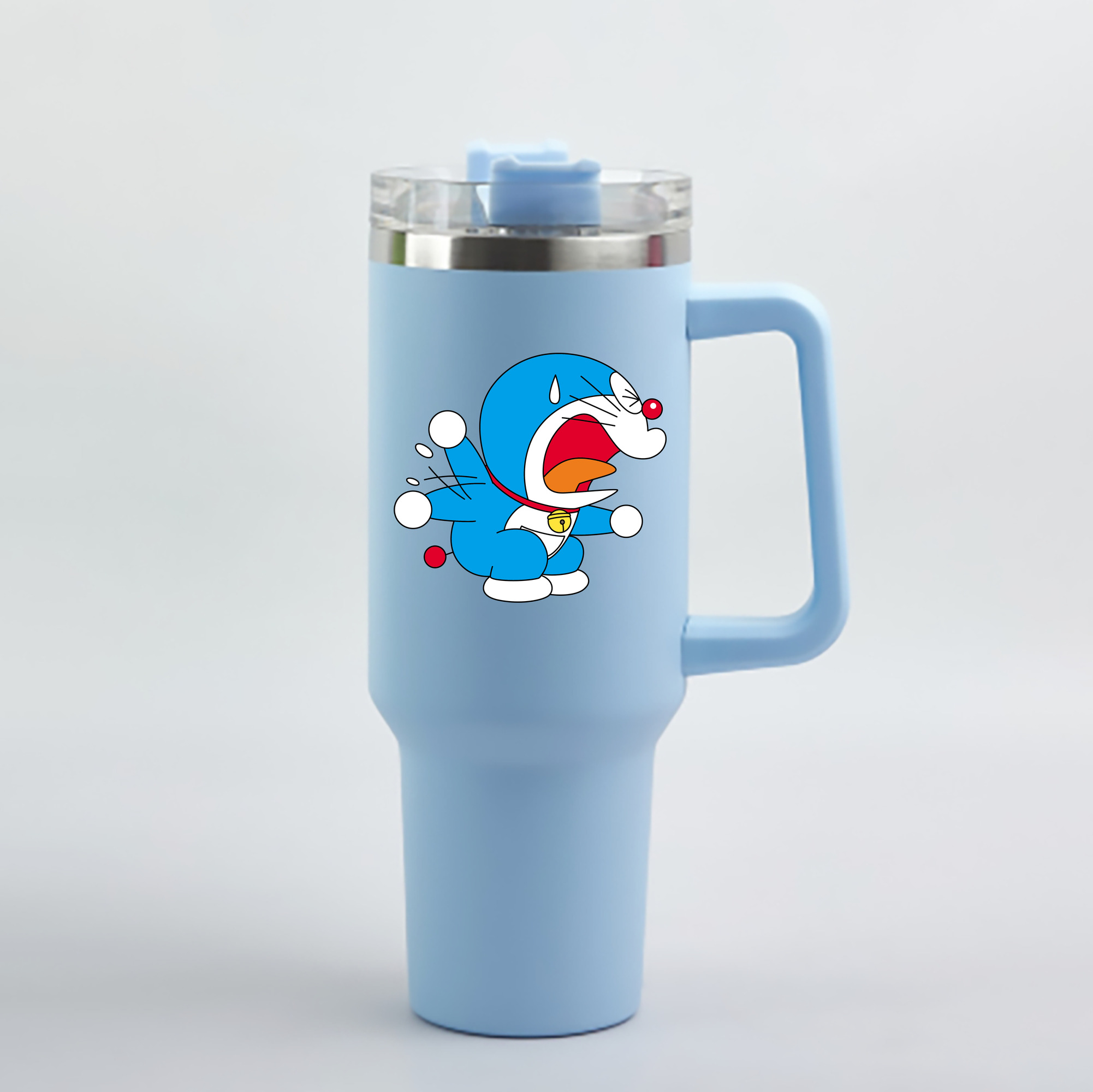 （画像用） ドラえもん Doraemon 1200mL車用タンブラー - クリスタルステッカー（プラスチックストロー付き）