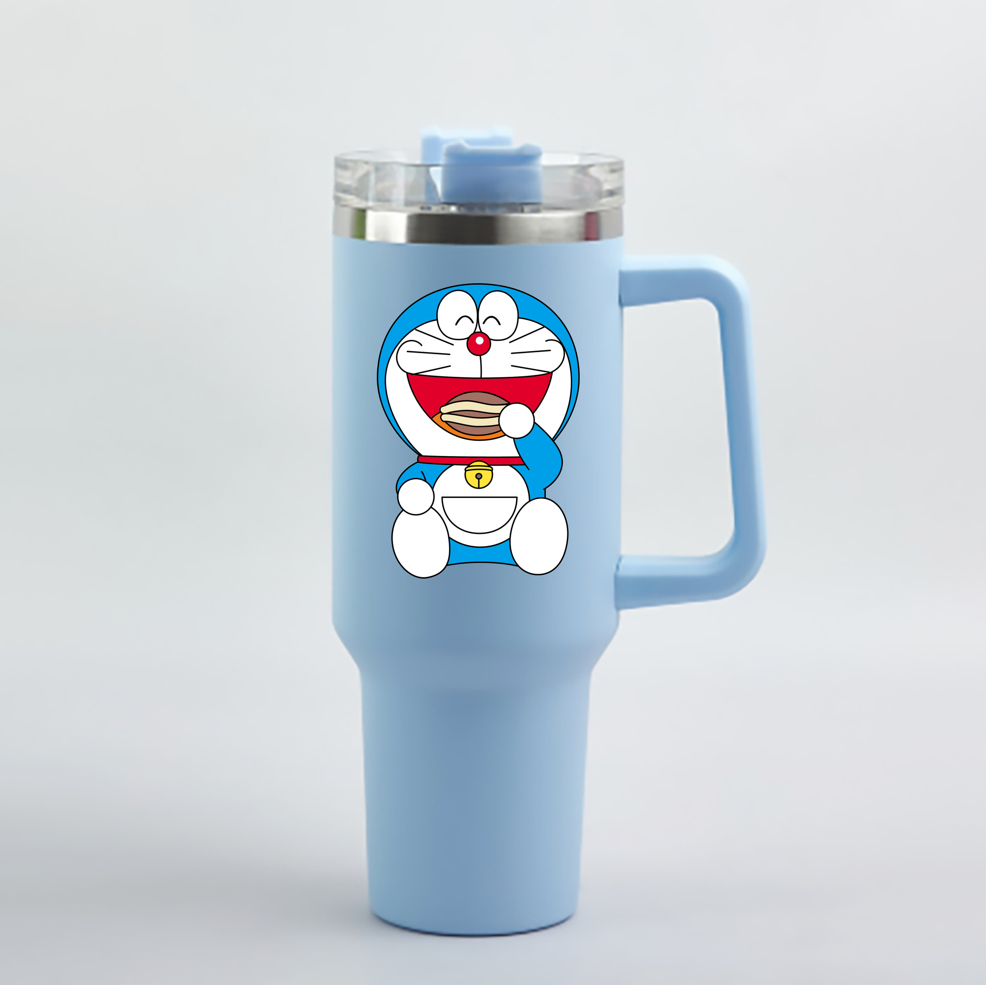 （画像用） ドラえもん Doraemon 1200mL車用タンブラー - クリスタルステッカー（プラスチックストロー付き）