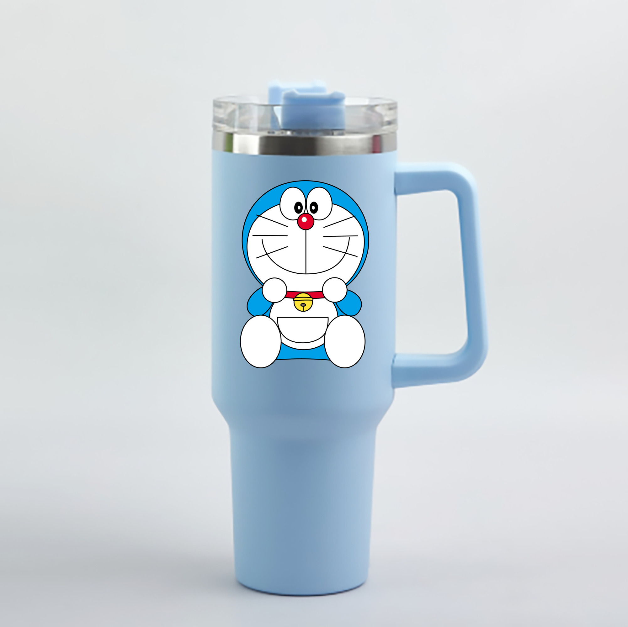 （画像用） ドラえもん Doraemon 1200mL車用タンブラー - クリスタルステッカー（プラスチックストロー付き）