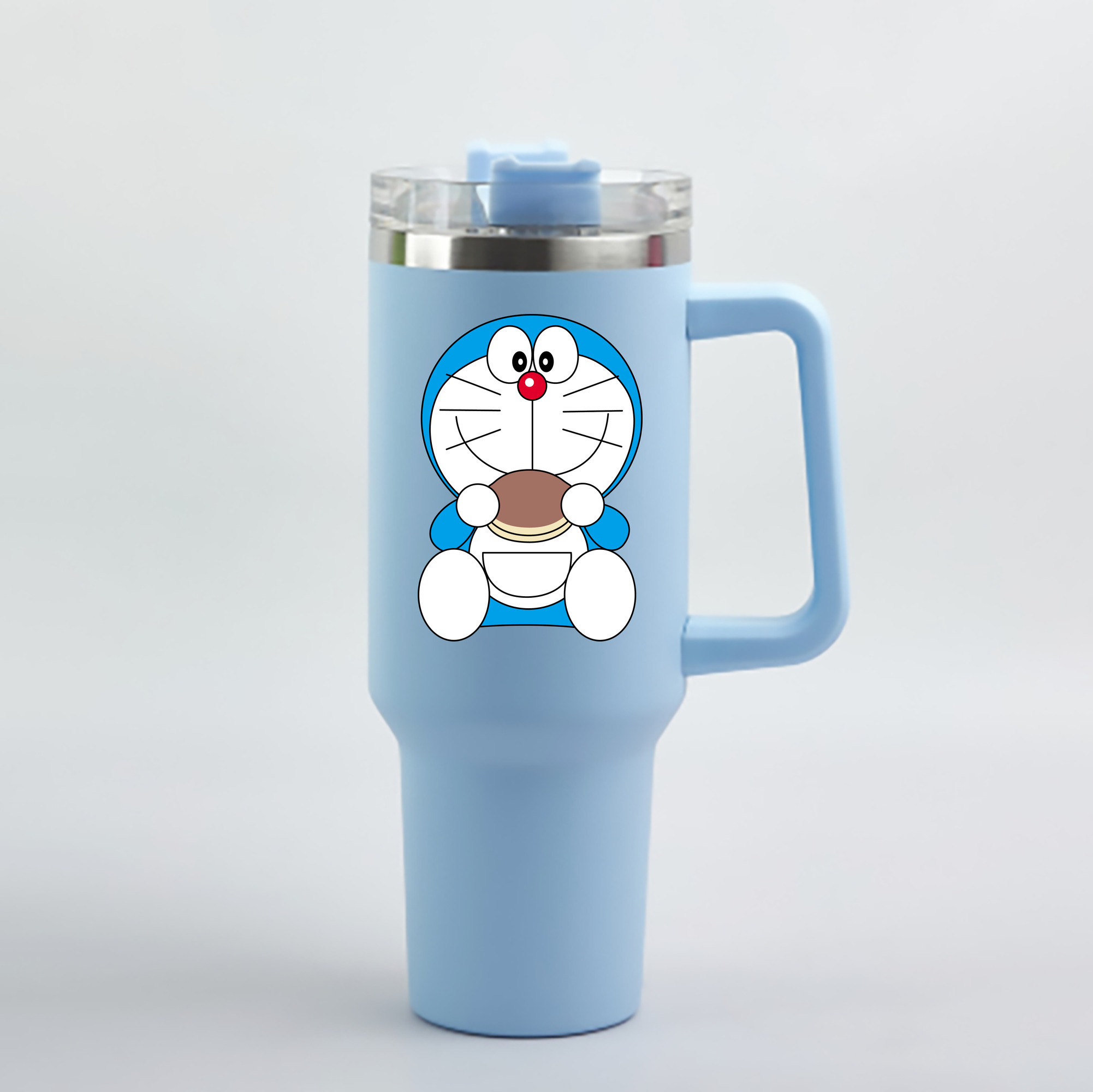 （画像用） ドラえもん Doraemon 1200mL車用タンブラー - クリスタルステッカー（プラスチックストロー付き）