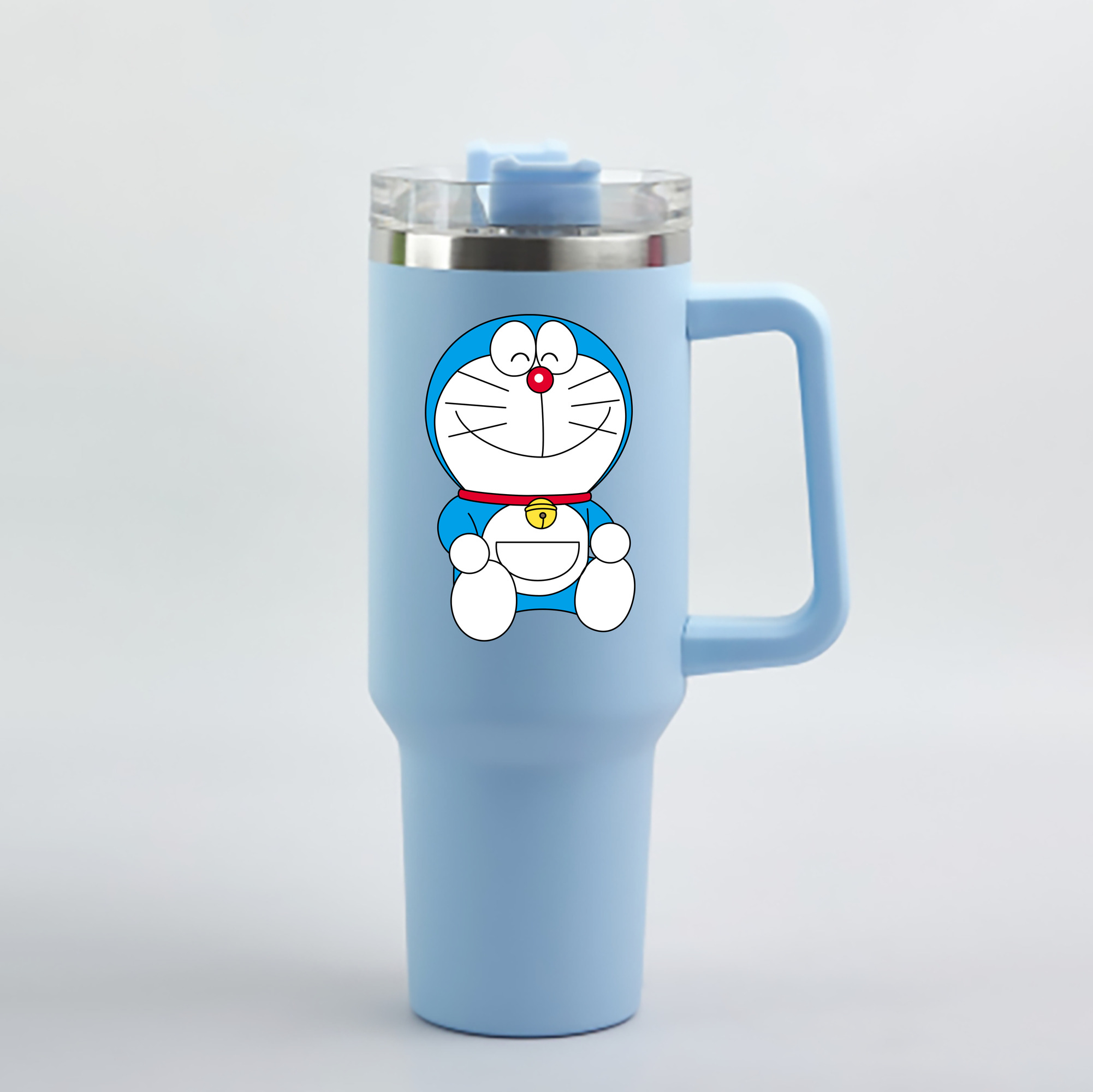 （画像用） ドラえもん Doraemon 1200mL車用タンブラー - クリスタルステッカー（プラスチックストロー付き）