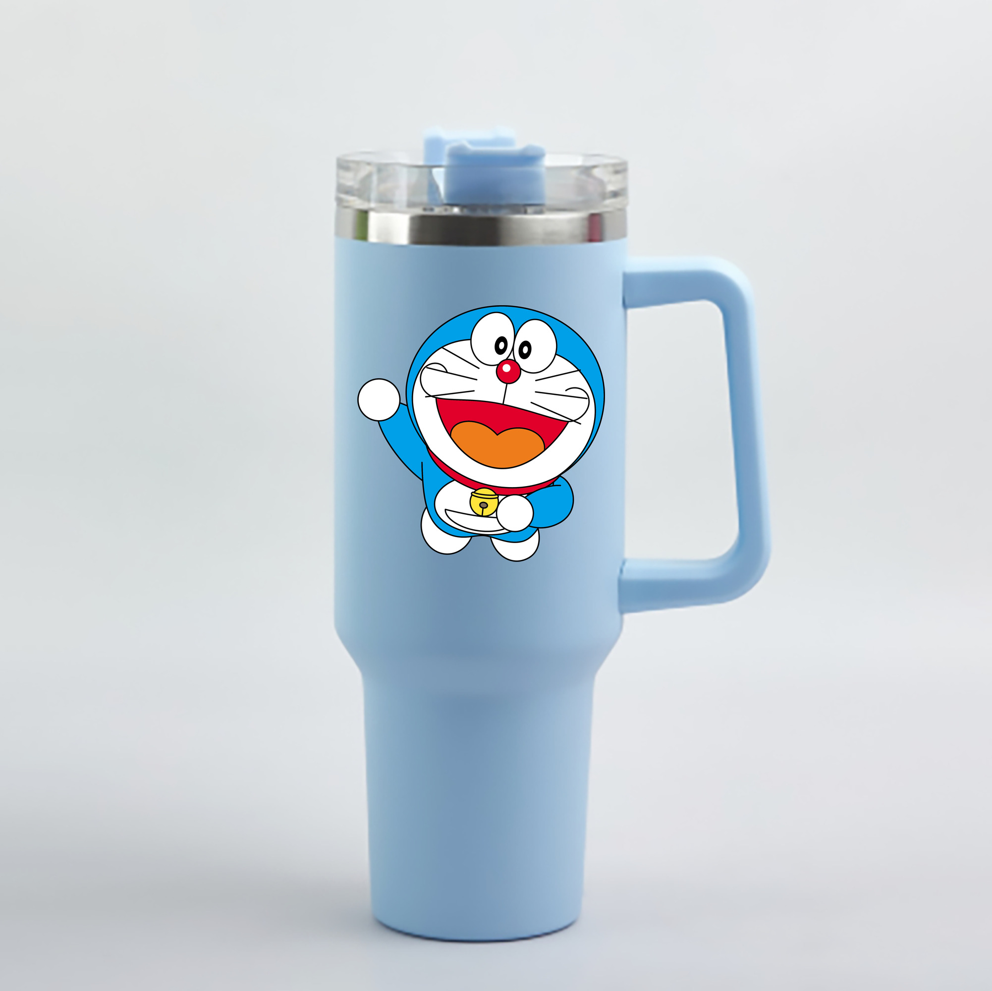 （画像用） ドラえもん Doraemon 1200mL車用タンブラー - クリスタルステッカー（プラスチックストロー付き）
