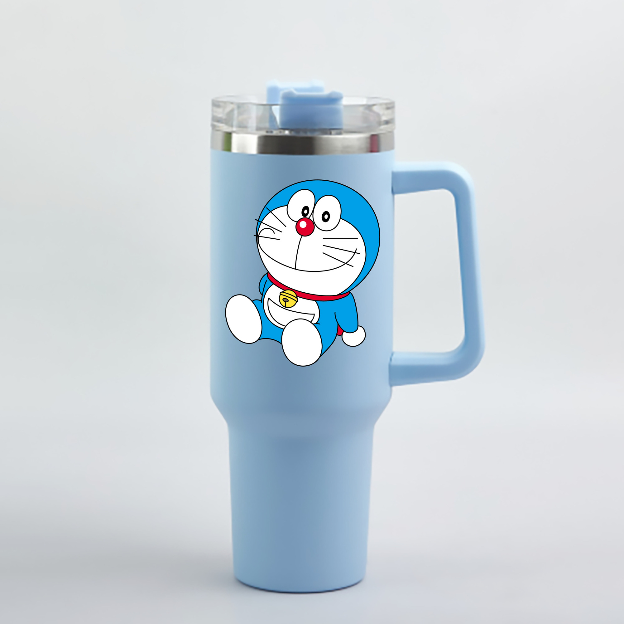 （画像用） ドラえもん Doraemon 1200mL車用タンブラー - クリスタルステッカー（プラスチックストロー付き）