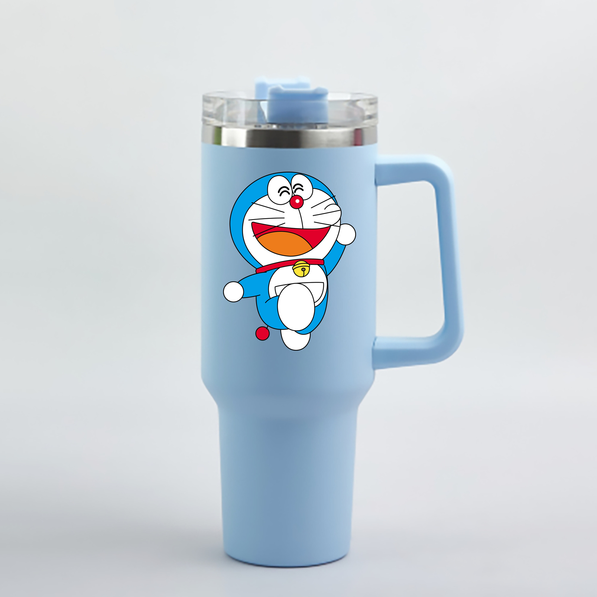 （画像用） ドラえもん Doraemon 1200mL車用タンブラー - クリスタルステッカー（プラスチックストロー付き）