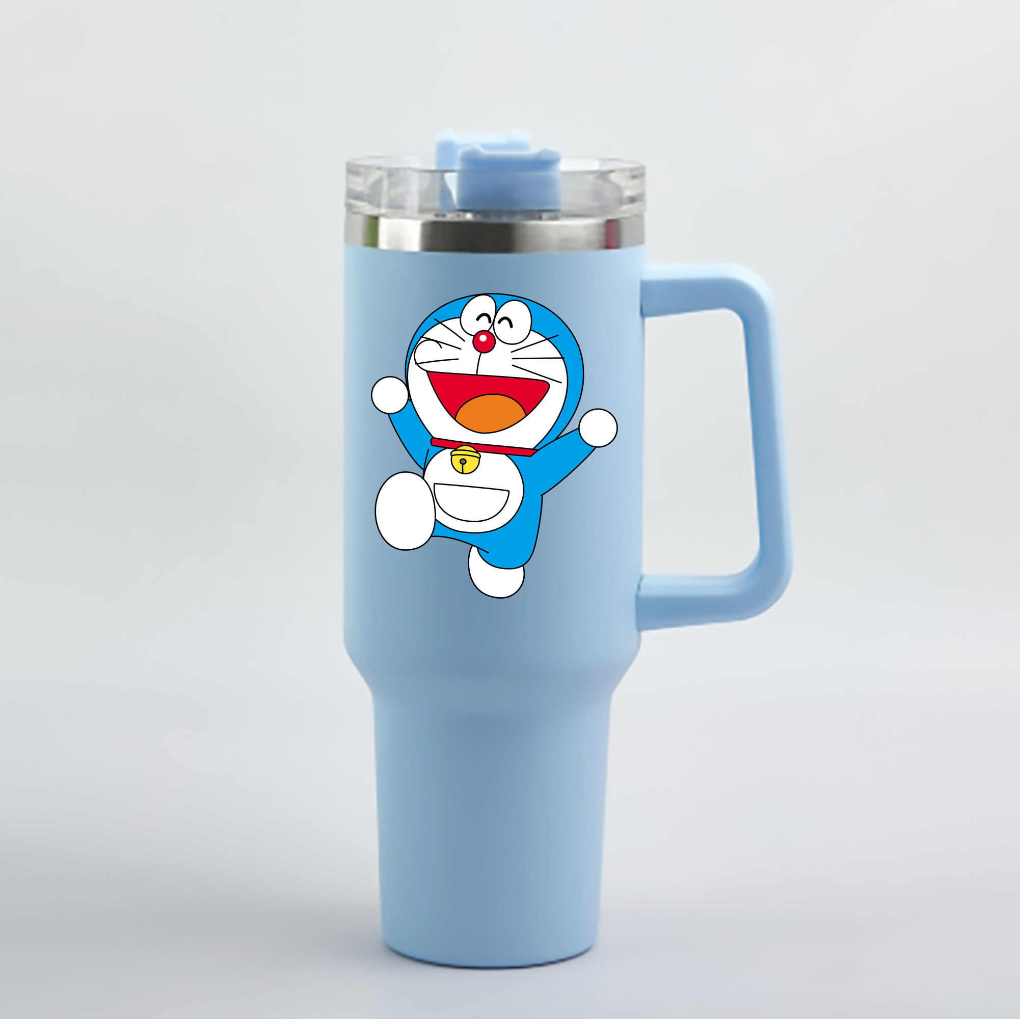 （画像用） ドラえもん Doraemon 1200mL車用タンブラー - クリスタルステッカー（プラスチックストロー付き）